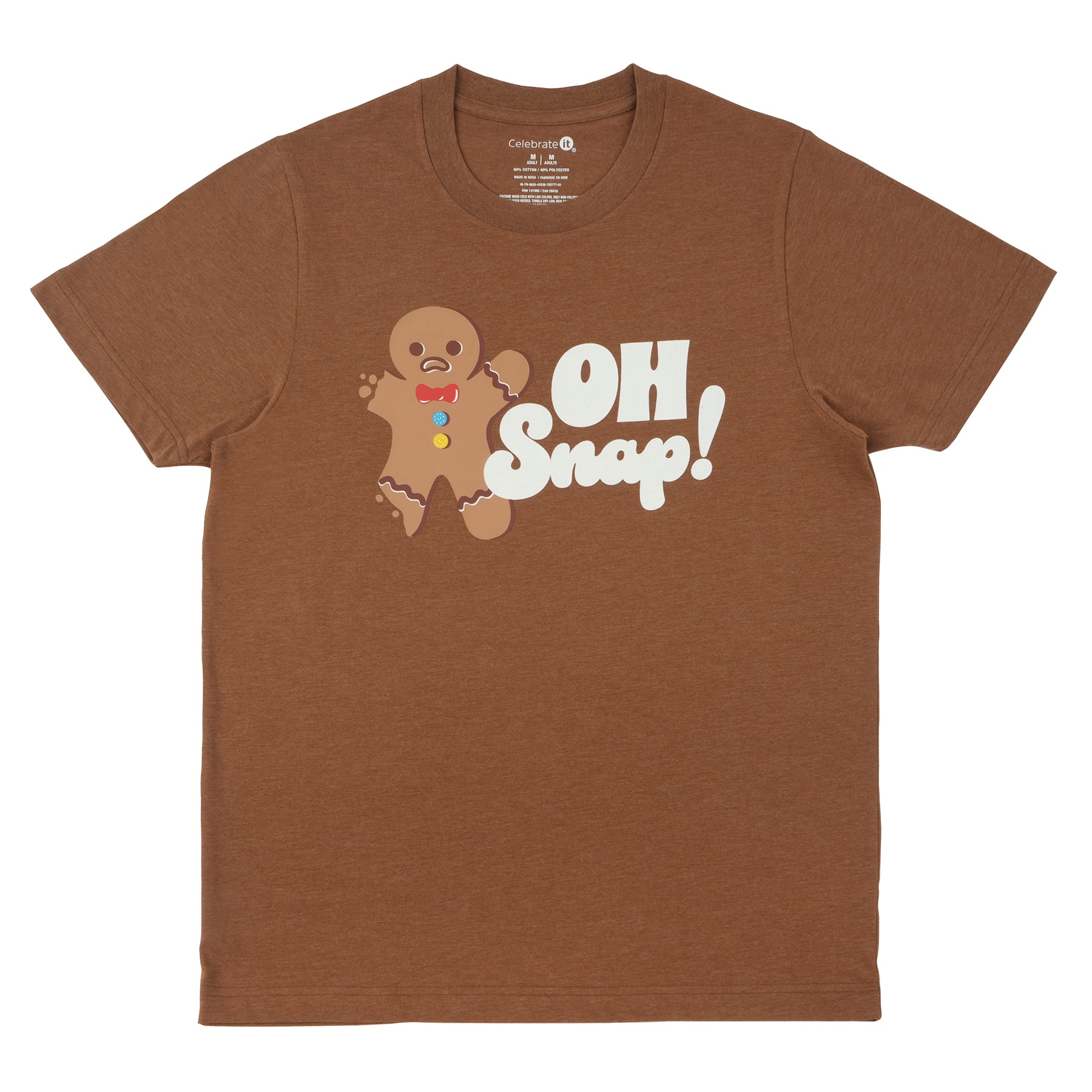 Brown Oh Snap! Adult Crew Neck T-Shirt by Celebrate It
