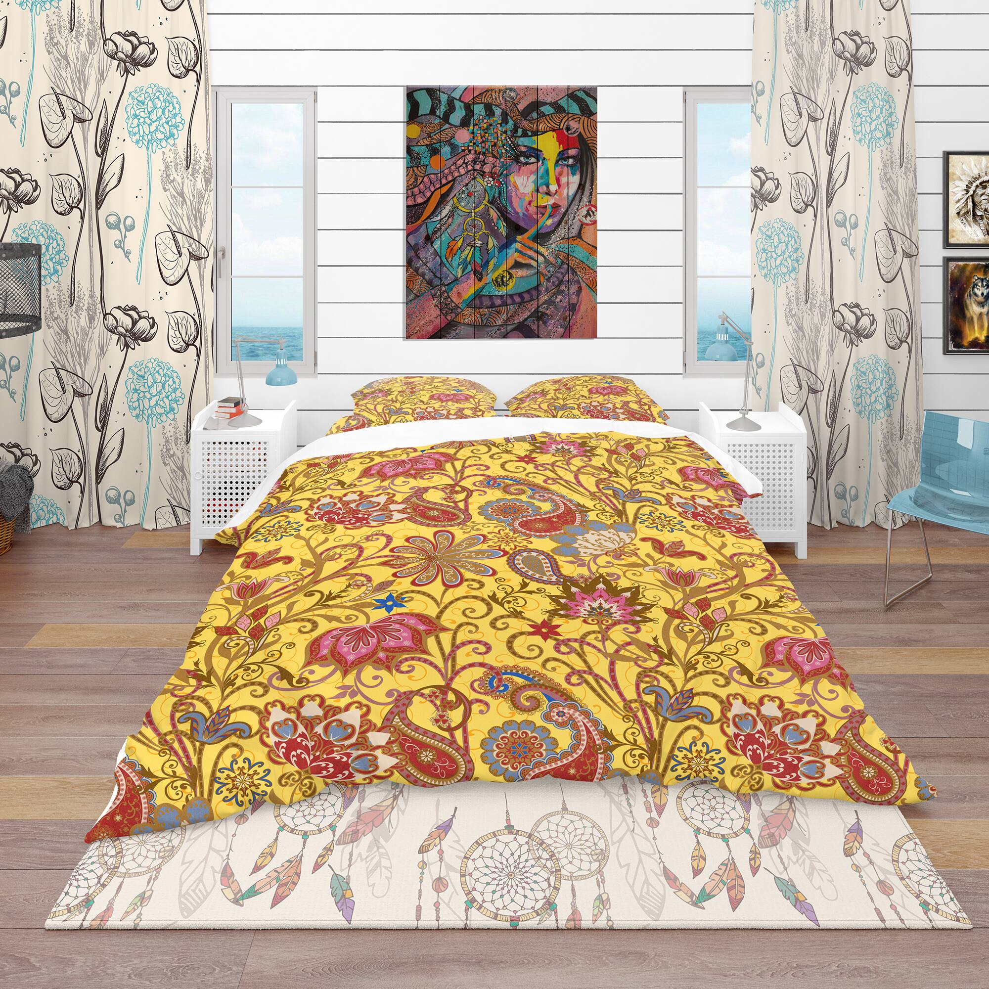 Designart 'Pattern in Ethnic Traditional Style' Bohemian & Eclectic Bedding Set