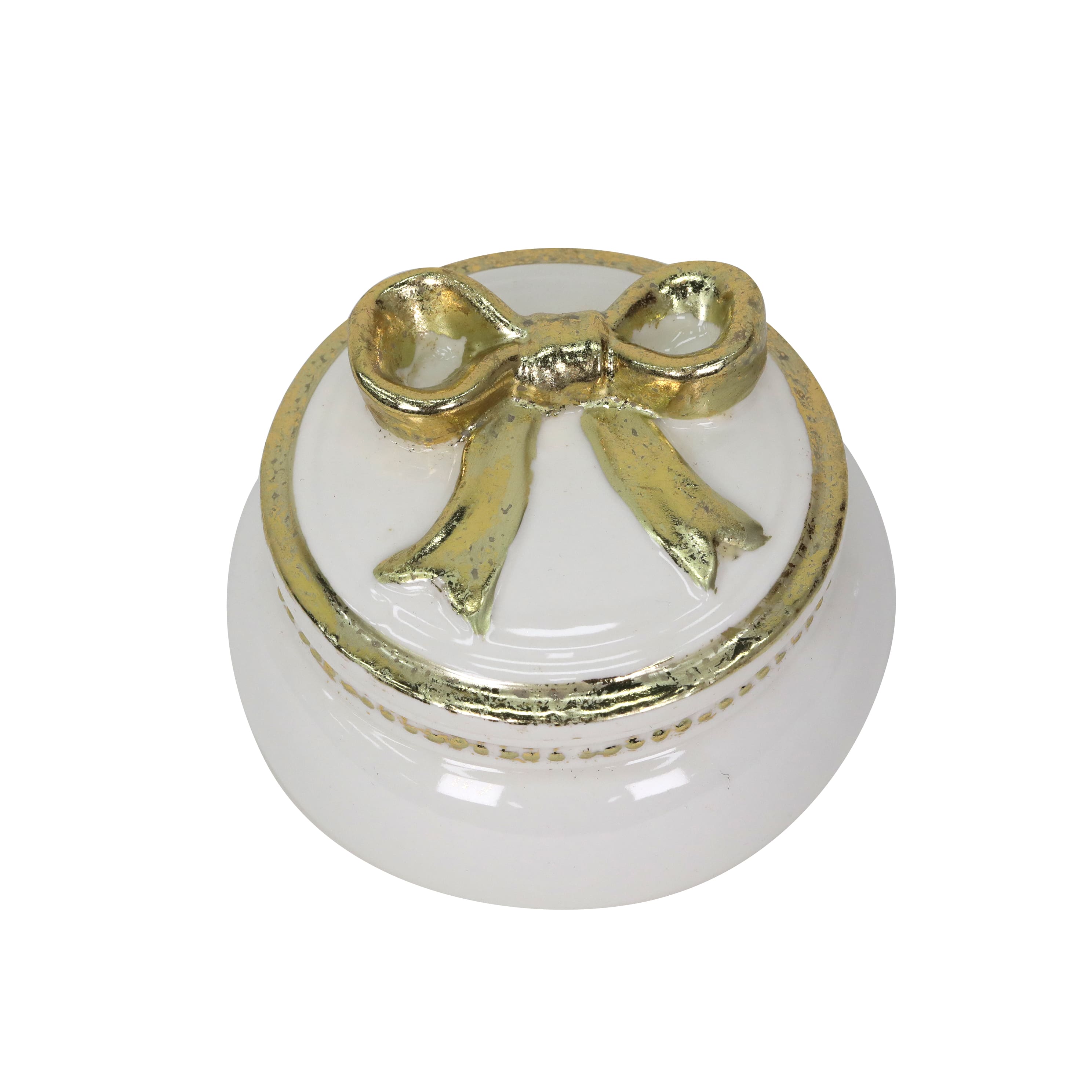 4&#x22; Ceramic Trinket Box with Bow by Ashland&#xAE;