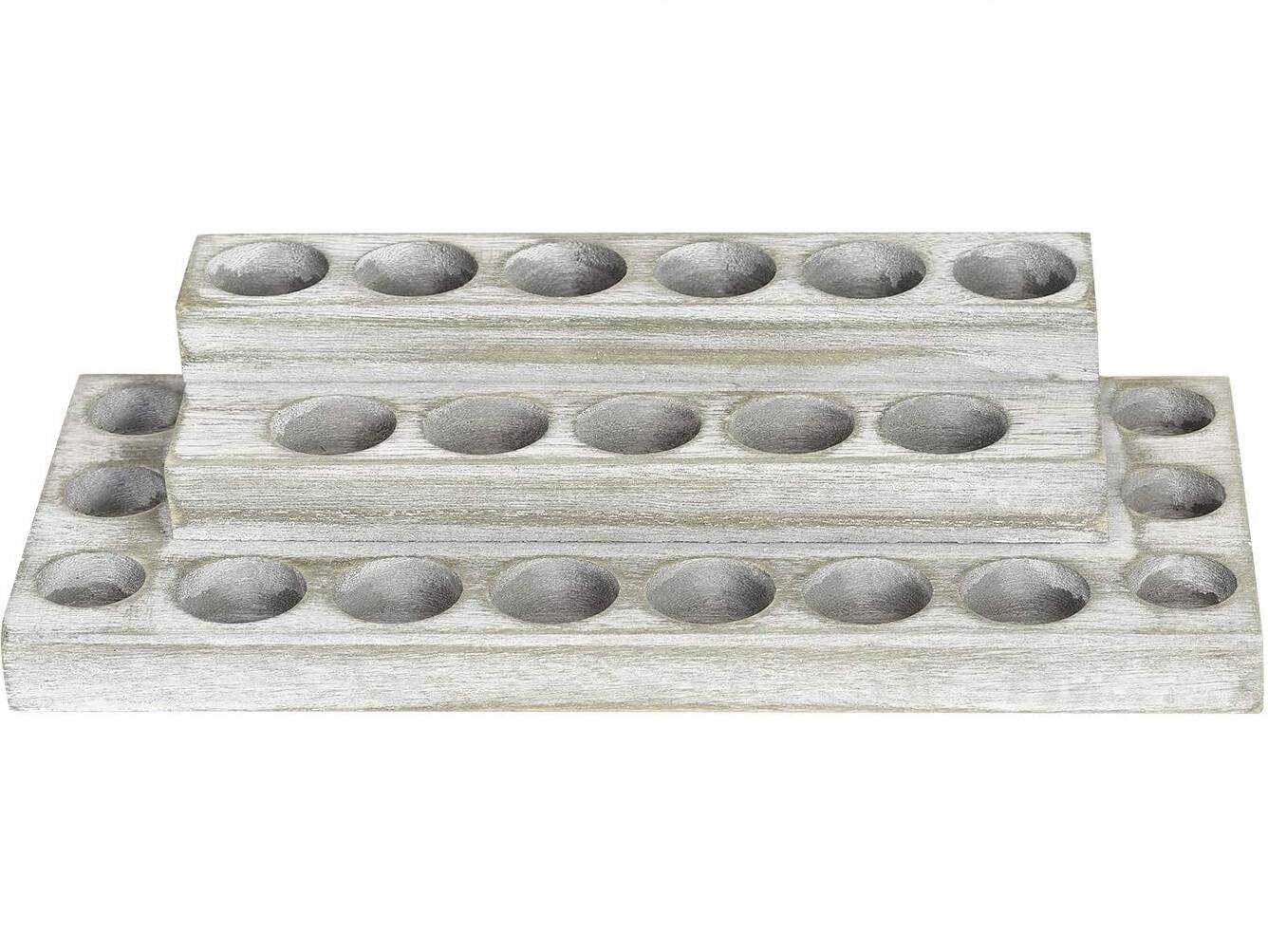 NEX™ 4-Tier Whitewash Essential Oils Storage Rack for 3mL to 20mL Bottles