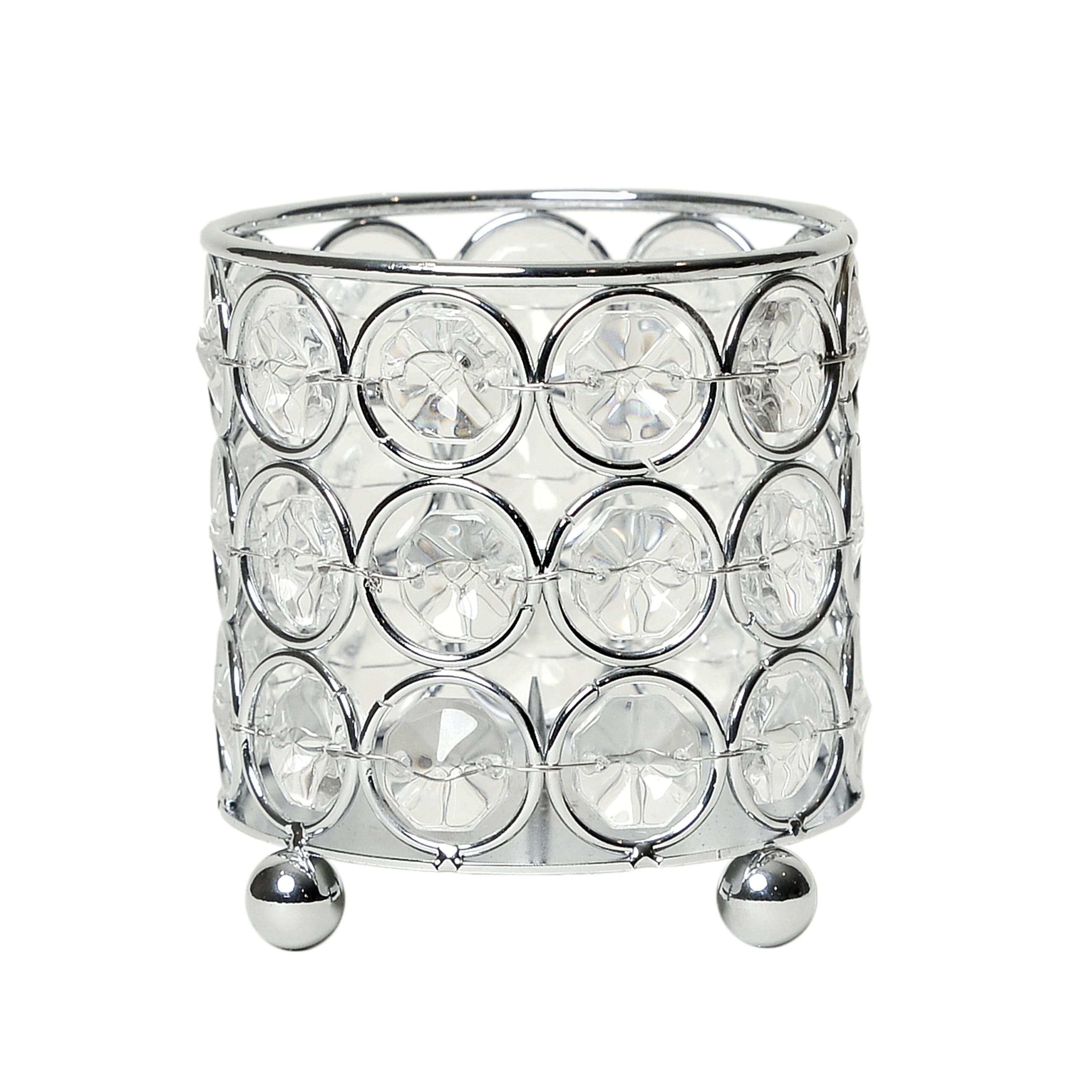 Elegant Designs™ Chrome Crystal Decorative Candle Holder