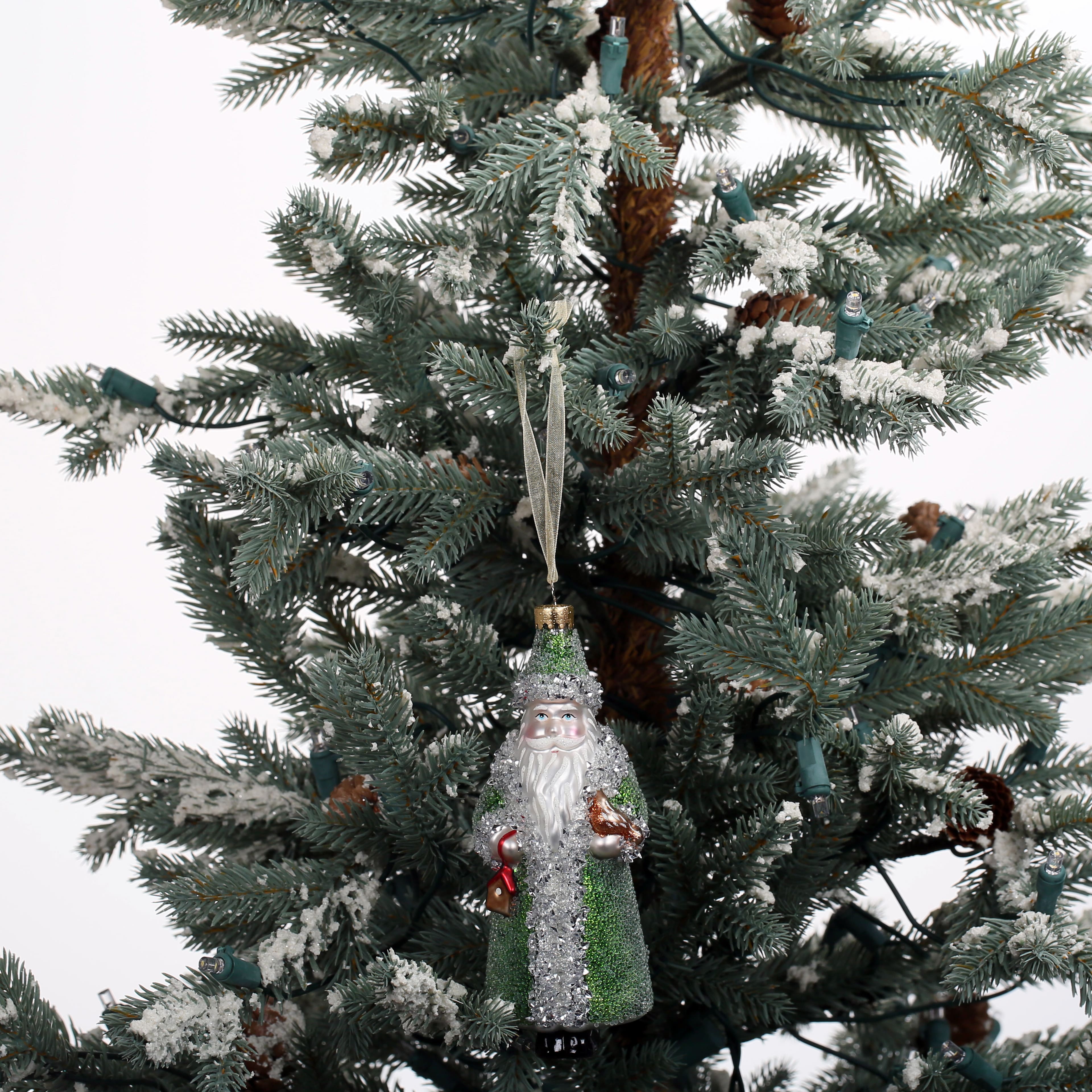 Ornement de p&#xE8;re No&#xEB;l vert en verre de 147 mm d&#x2019;Ashland