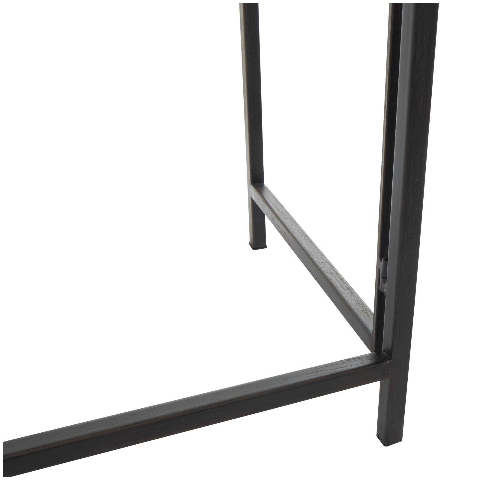 42.5" Black Arched Console Table with Zig Zag Patterned Top and Rattan Accents