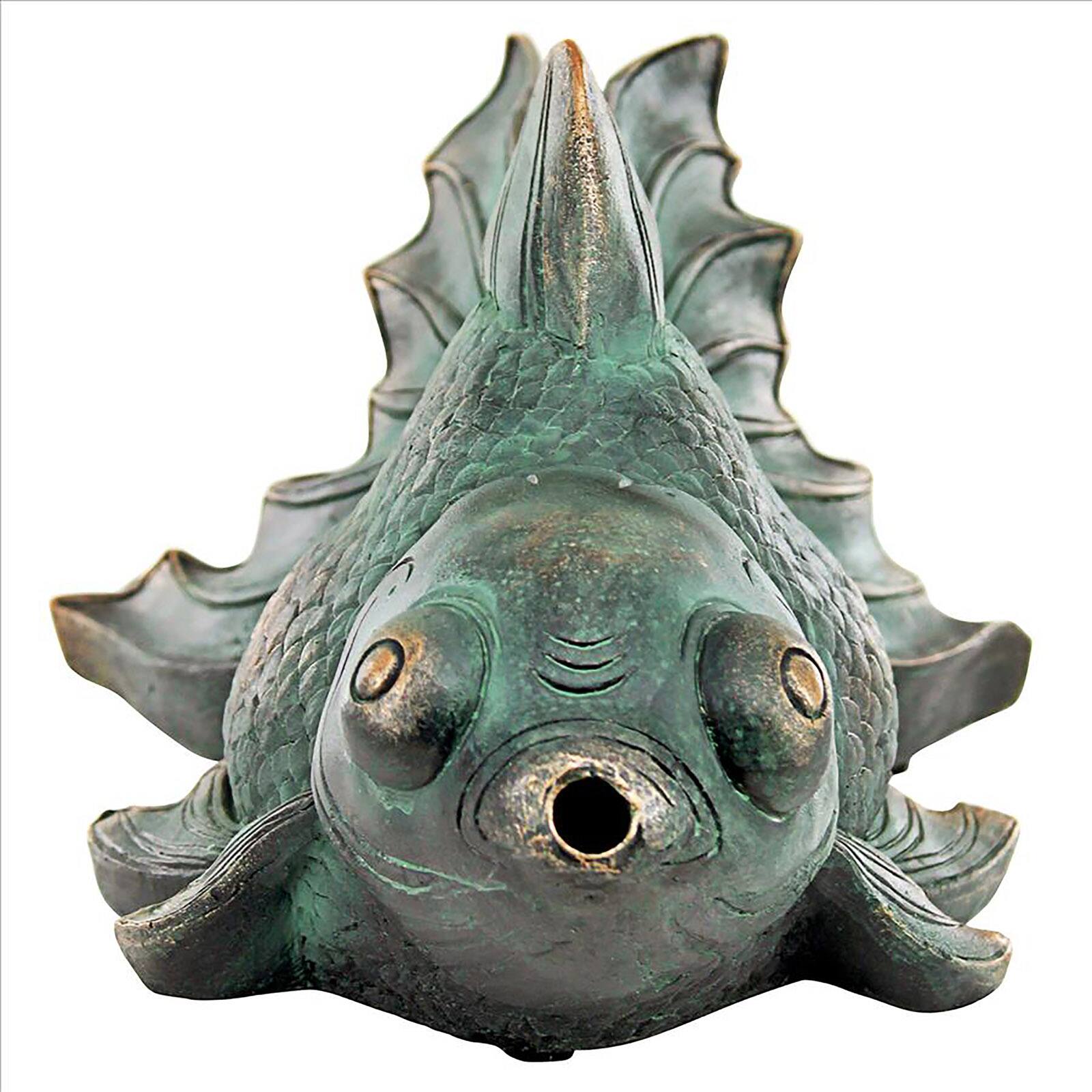 Design Toscano Butterfly Asian Koi Piped Spitter Statue