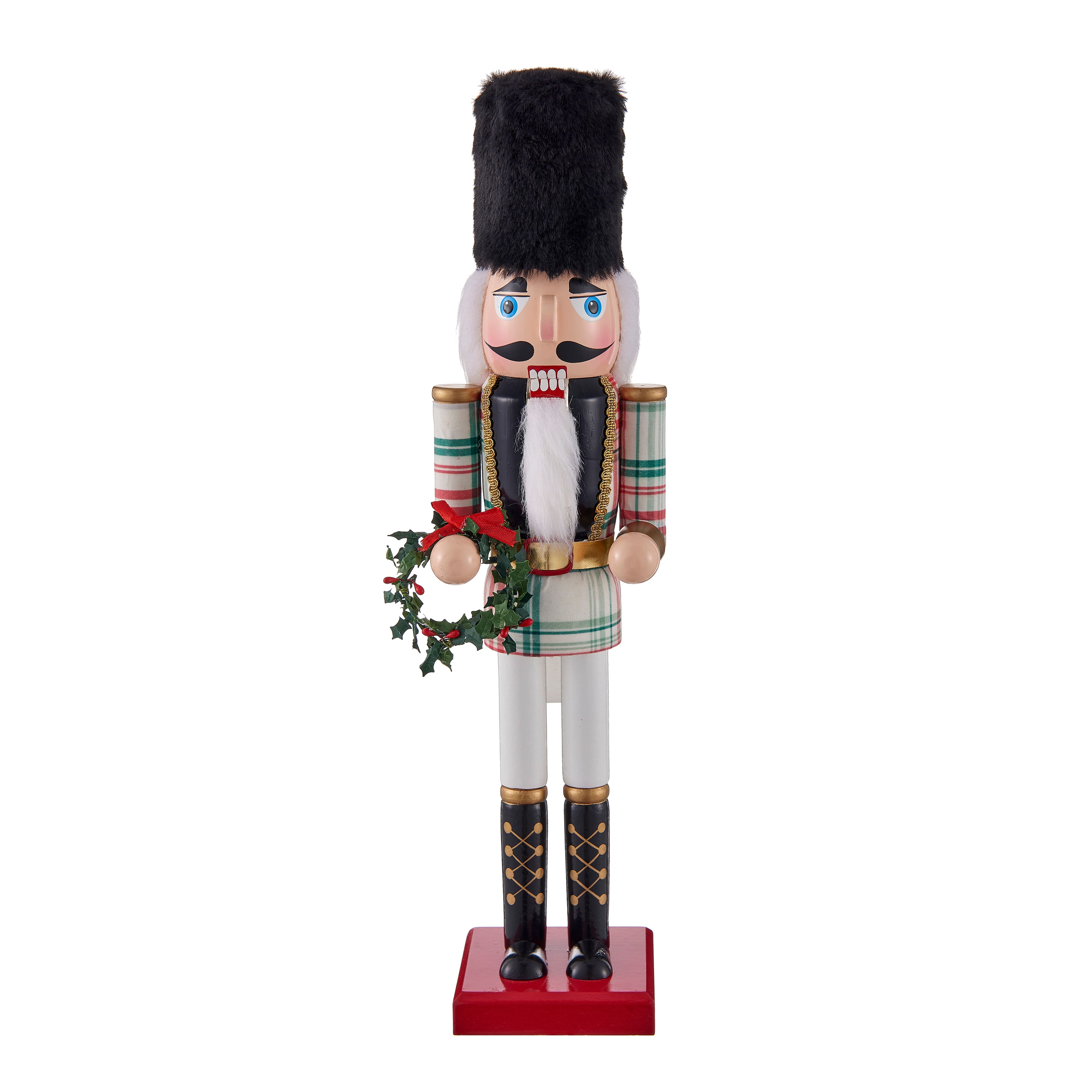 16&#x22; Plaid Nutcracker with Wreath by Ashland&#xAE;