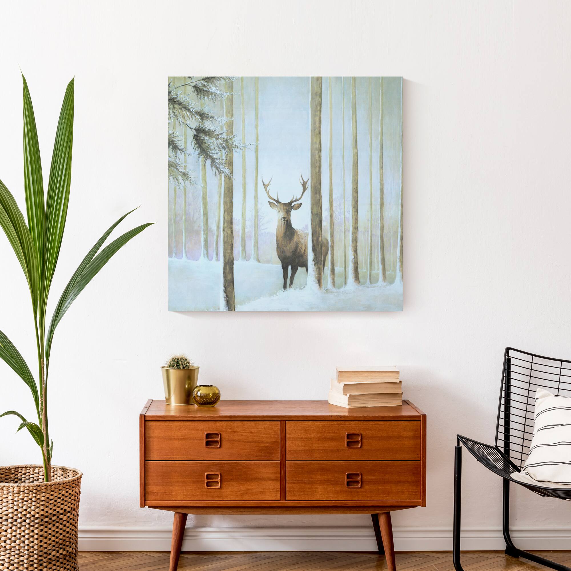 Buck In Woods Canvas Wall Art