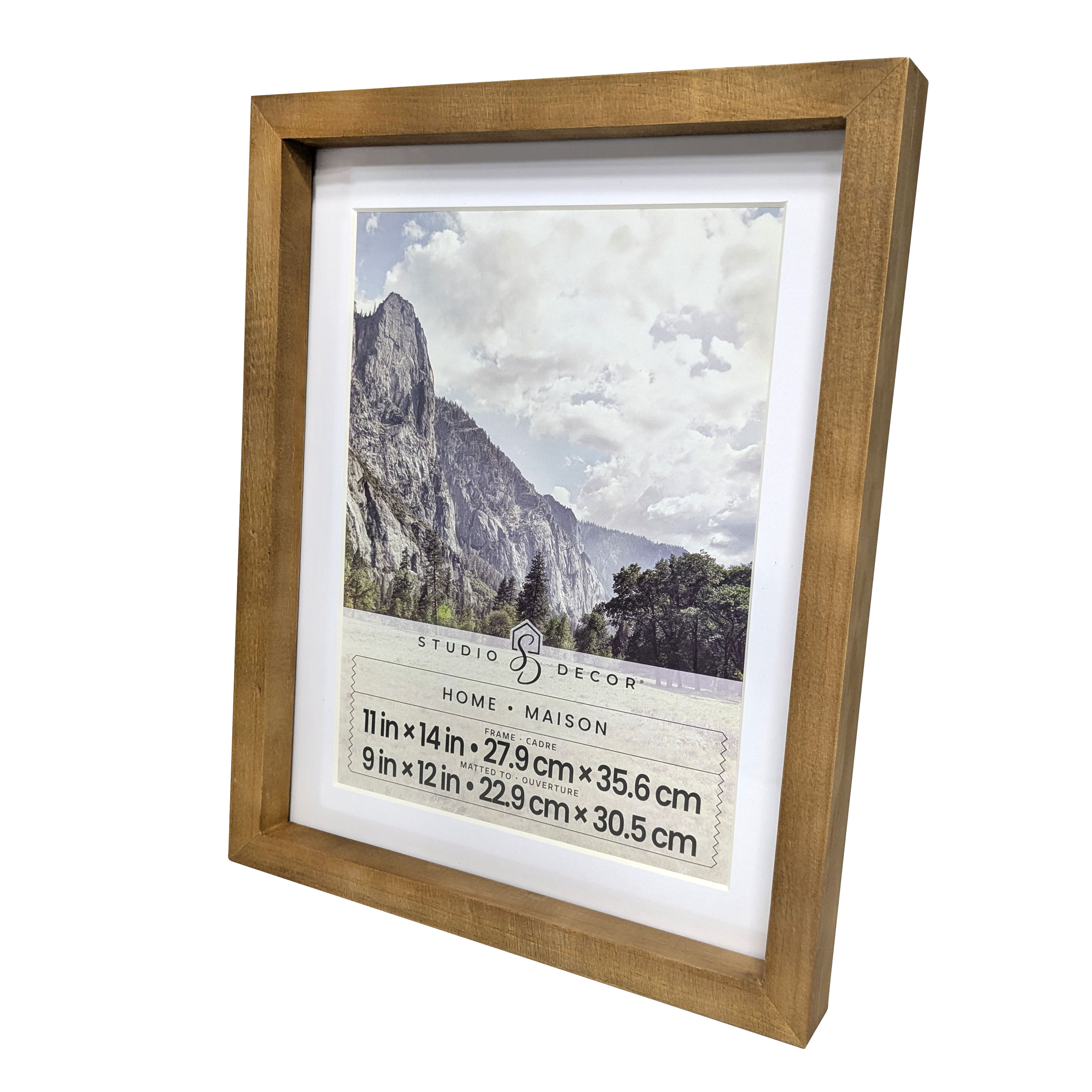 Home Natural Walnut Stain Wood Frame with Mat by Studio D&#xE9;cor&#xAE;