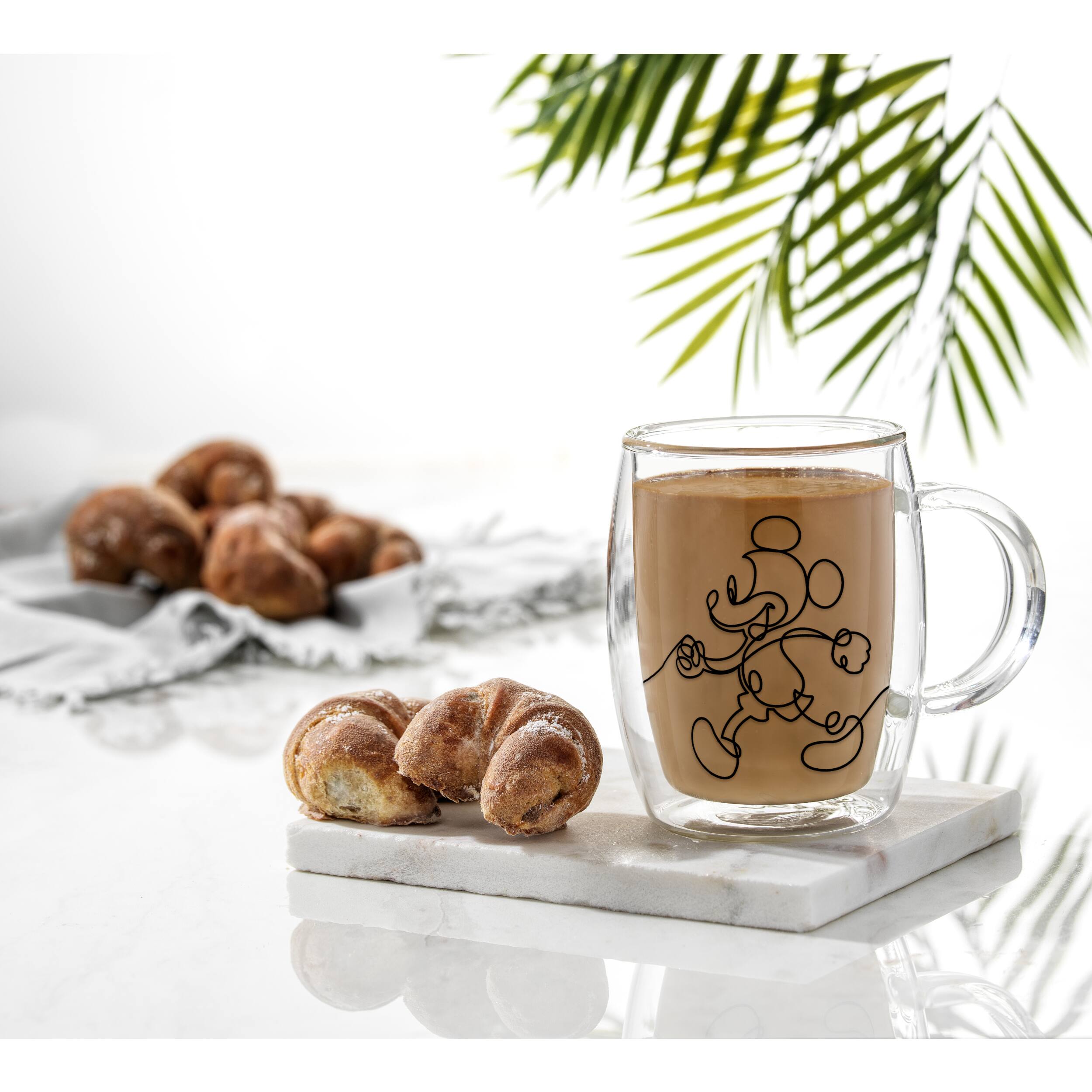 JoyJolt® Disney® 13.5oz. Mickey & Pluto Aroma Glass Mugs, 2ct.