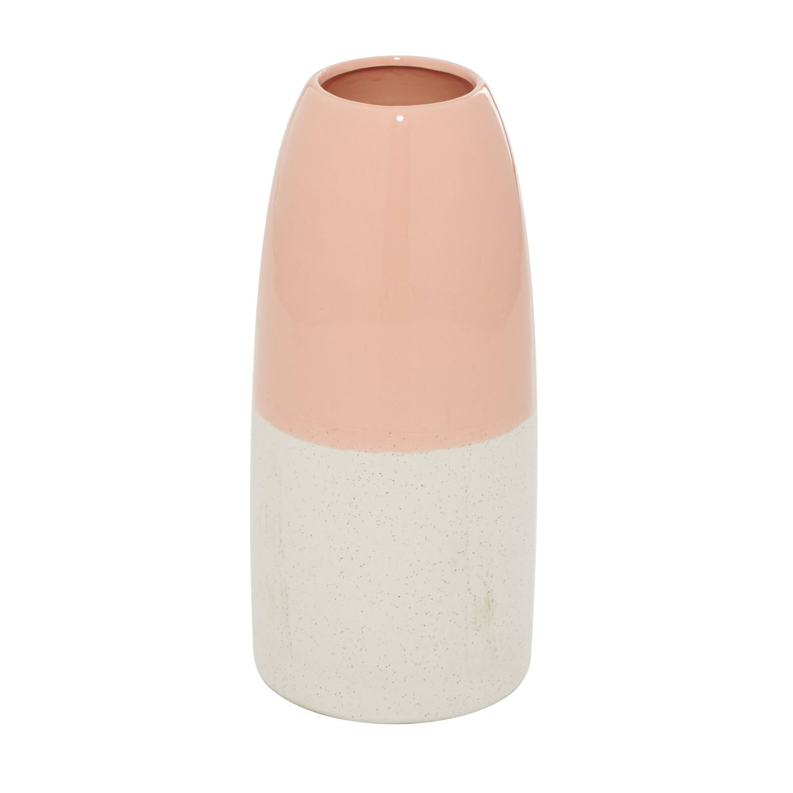 Pink Ceramic Modern Vase, 11&#x22; x 5&#x22; x 5&#x22;
