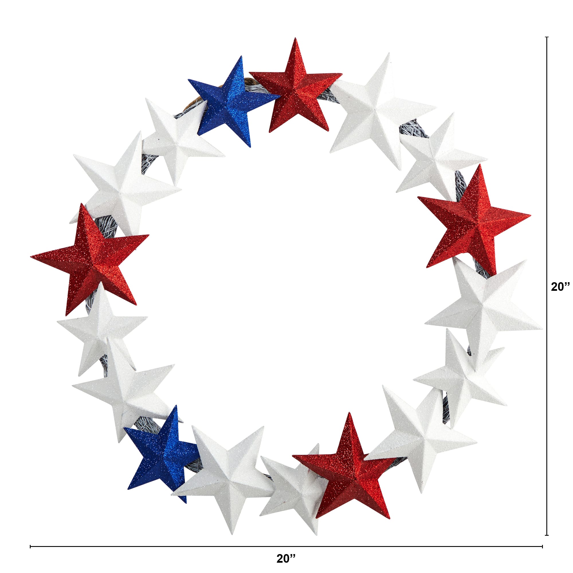 21" Americana Wreath with Stars