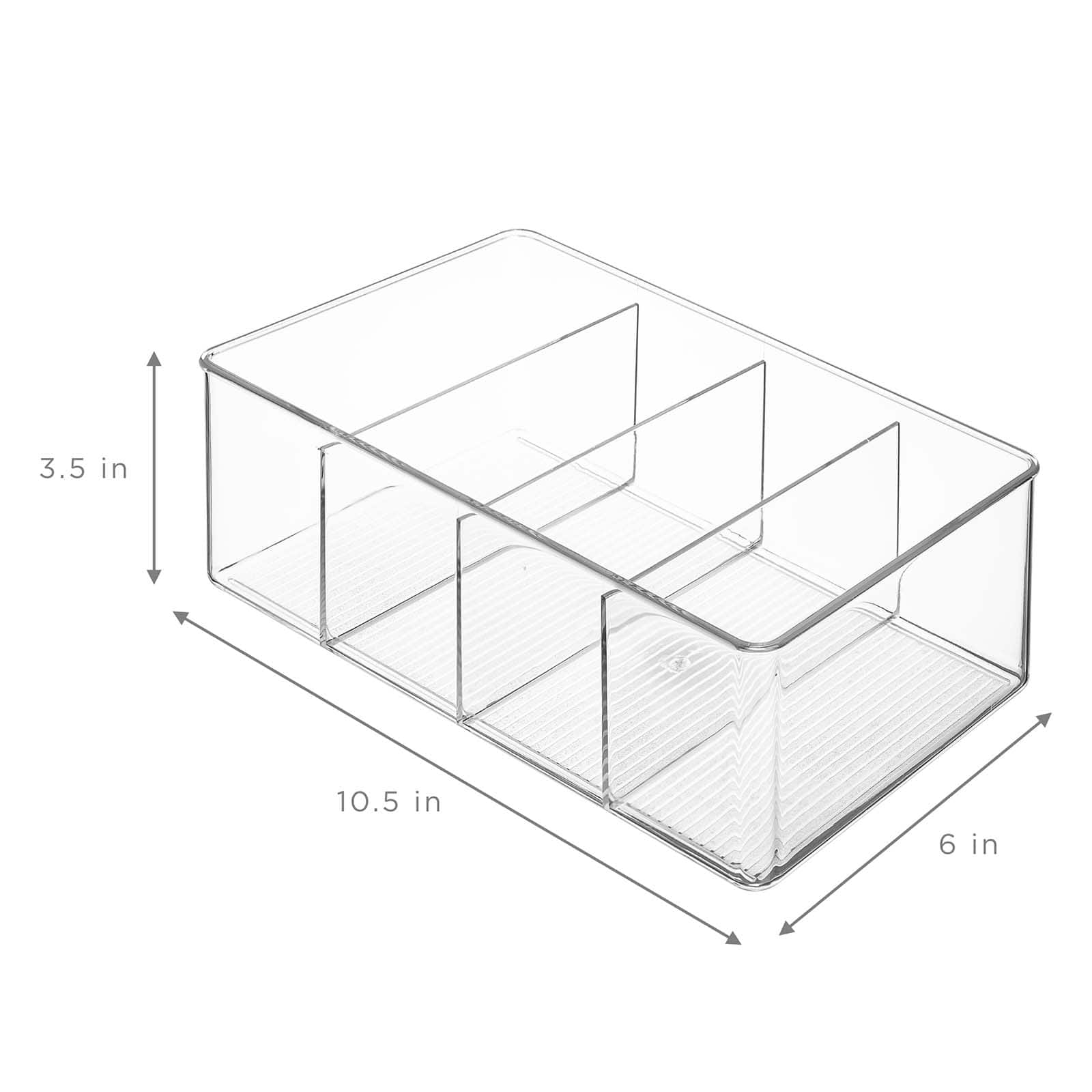 Sorbus Clear Storage Bins with 3 Dividers