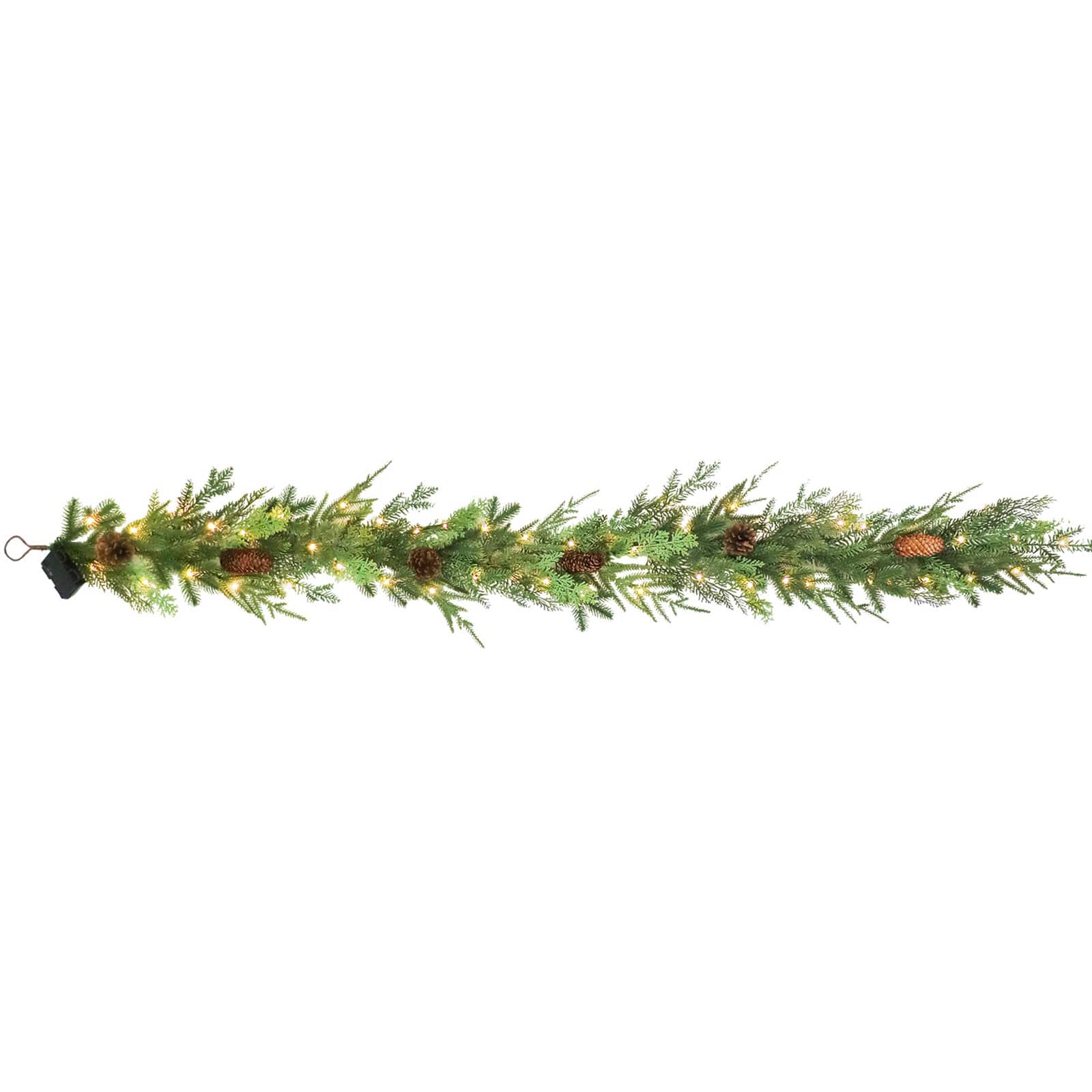 6ft. Pre-Lit Cypress &#x26; Pinecone Garland by Ashland&#xAE;