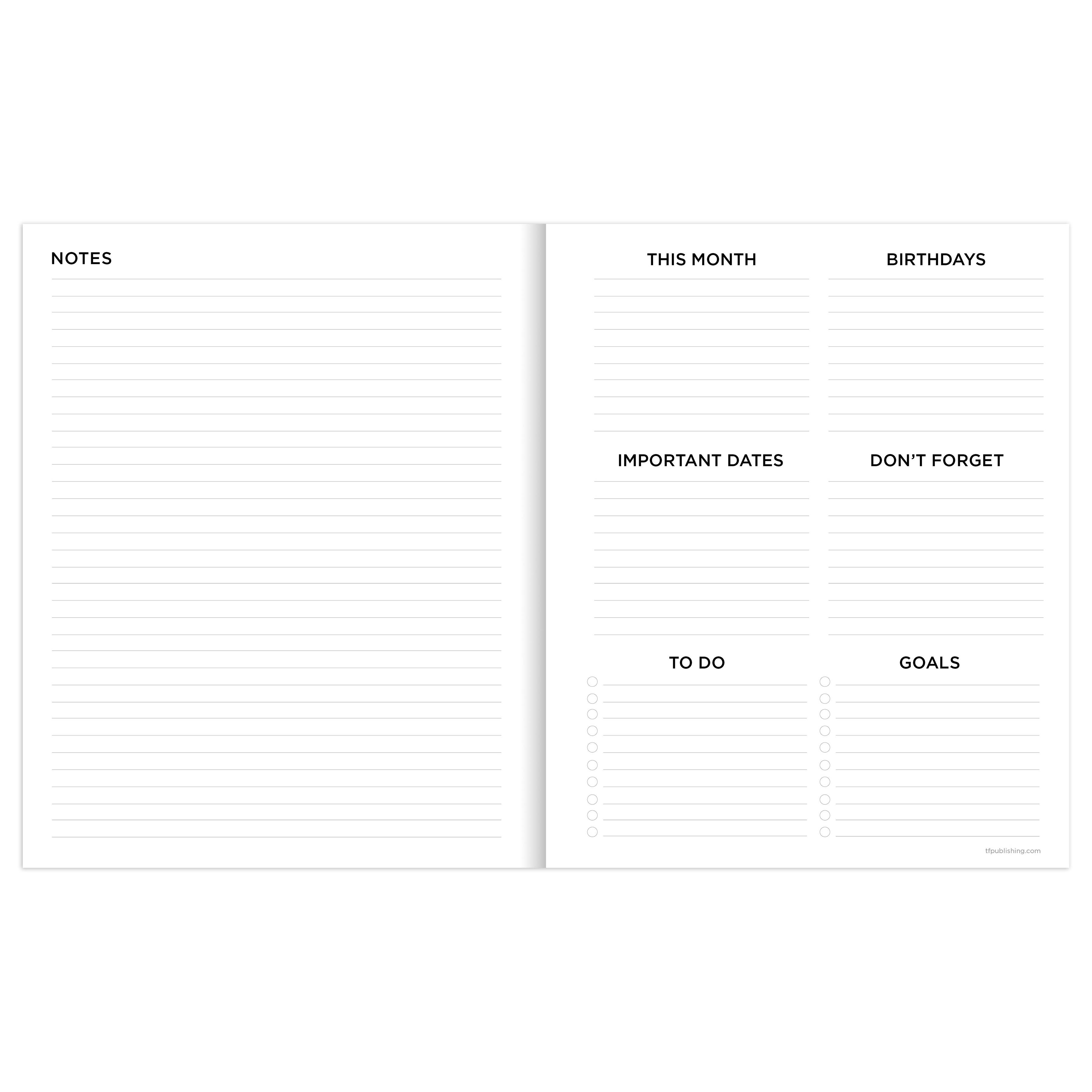 TF Publishing 2023-2024 Big Blooms Medium Monthly Planner