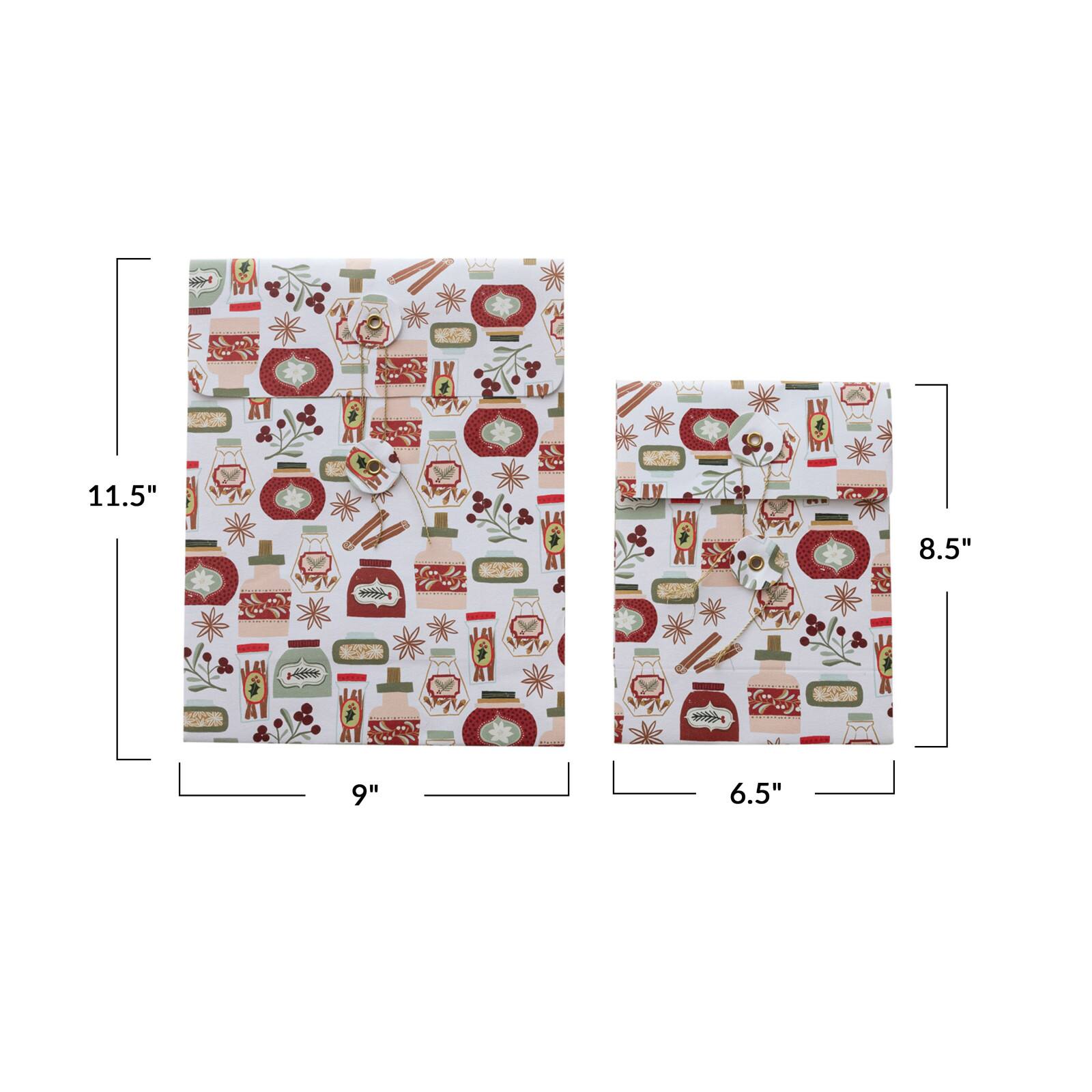 Hello Honey Multicolor Holiday Patterns Printed Paper Gift Bags, 2ct.