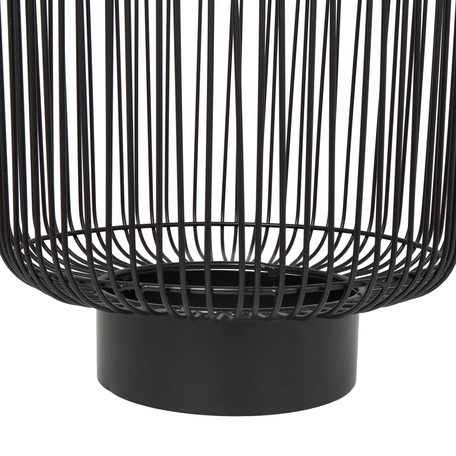 22" Black Aluminum Open Frame Wire Accent Table