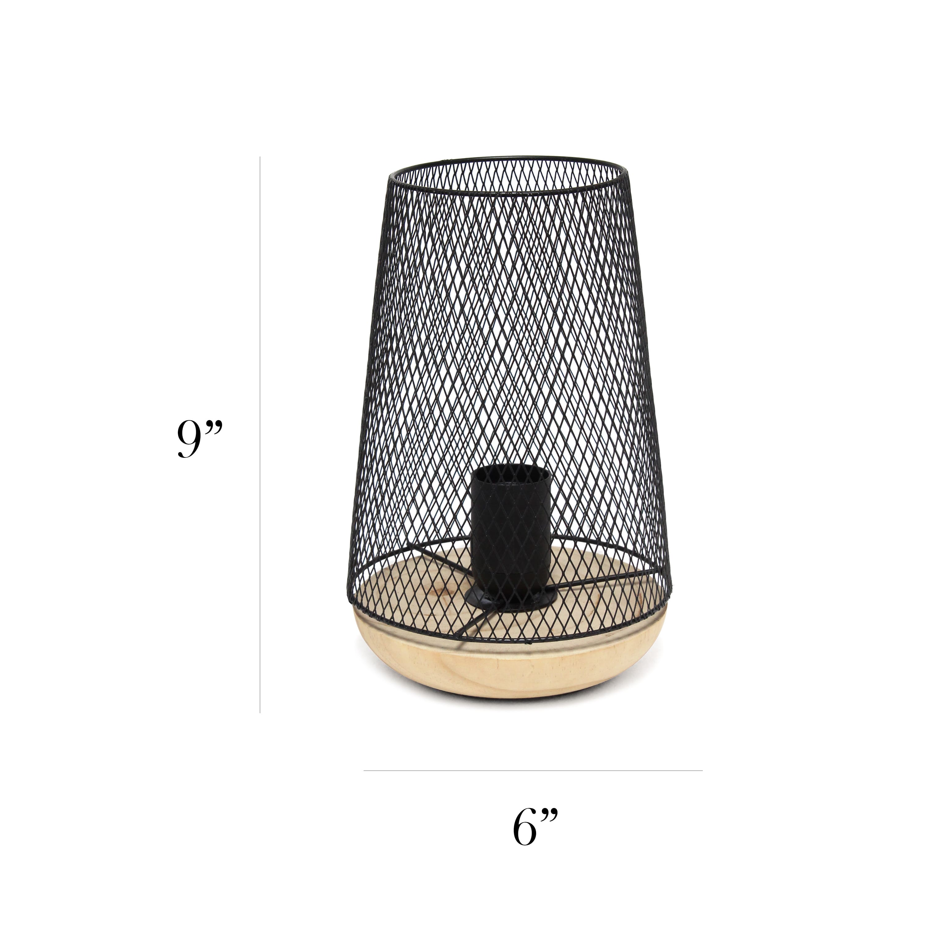 Simple Designs 9&#x22; Wired Mesh Uplight Table Lamp