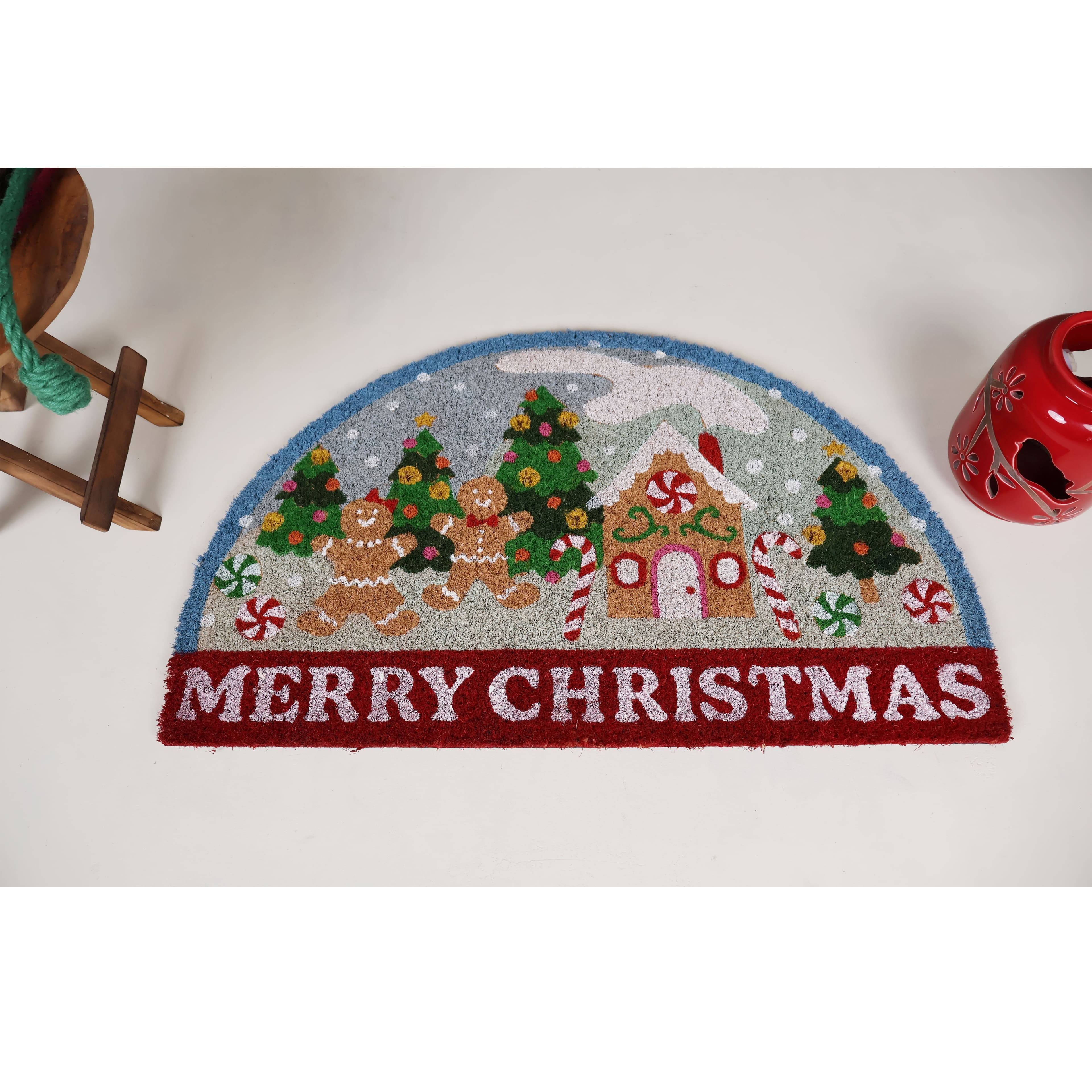 Merry Christmas Gingerbread Water Globe Light Up Doormat by Ashland®