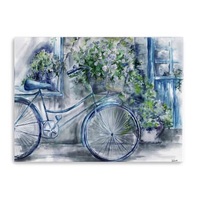 Blue And White Bicycle Florist Shop Canvas Giclee By Lumaprints | 24" x 18" | Michaels®