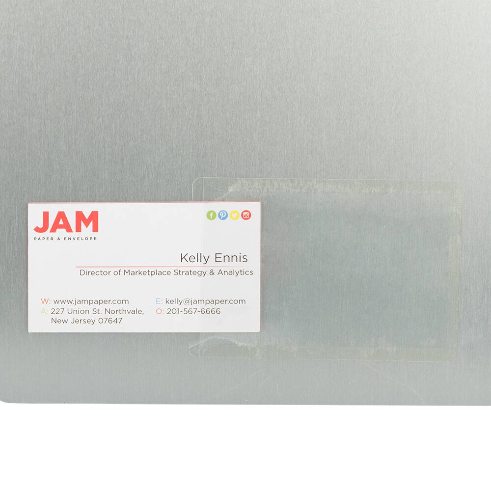 JAM Paper 2" x 3.5" Clear Self-Adhesive Business Card Holders