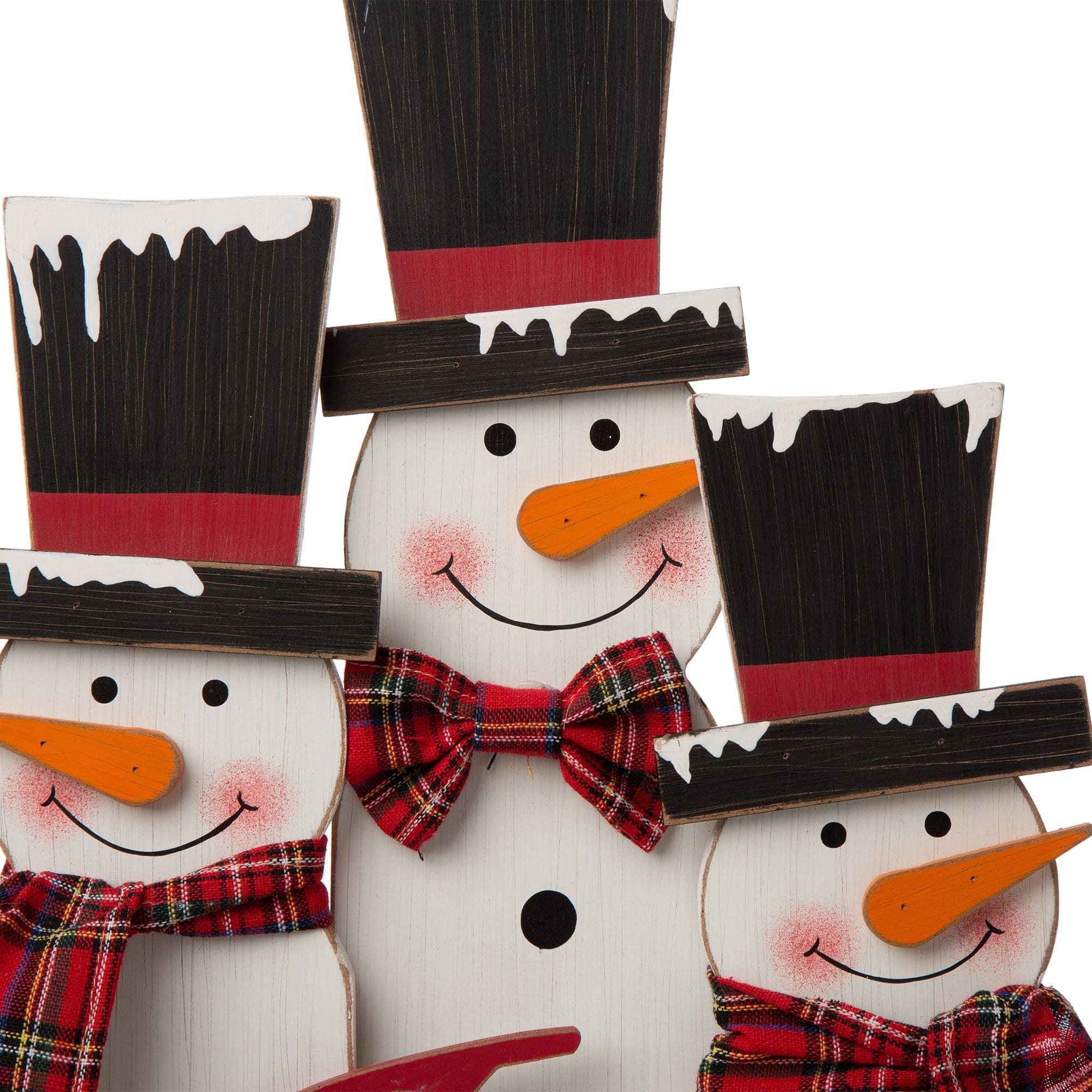 Glitzhome&#xAE; 18&#x22; Wooden Snowman Family D&#xE9;cor Accent