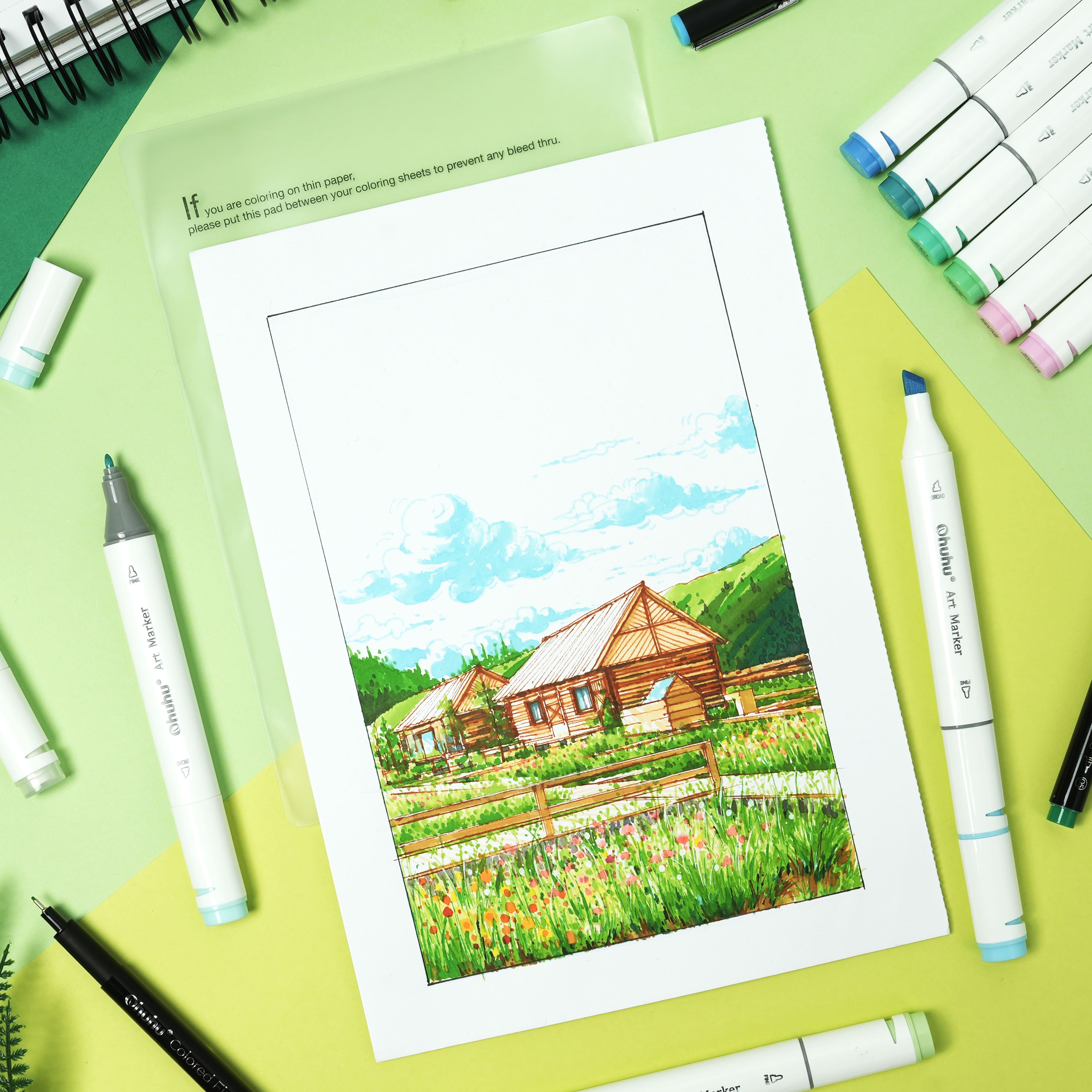 Ohuhu&#xAE; Oahu 6 Color Primary Alcohol Marker Set