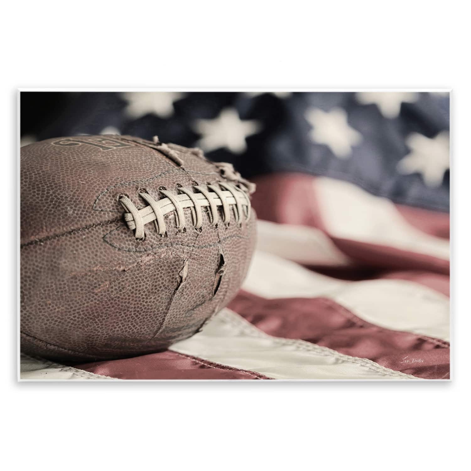 Stupell Industries Football & American Flag Wall Plaque Art