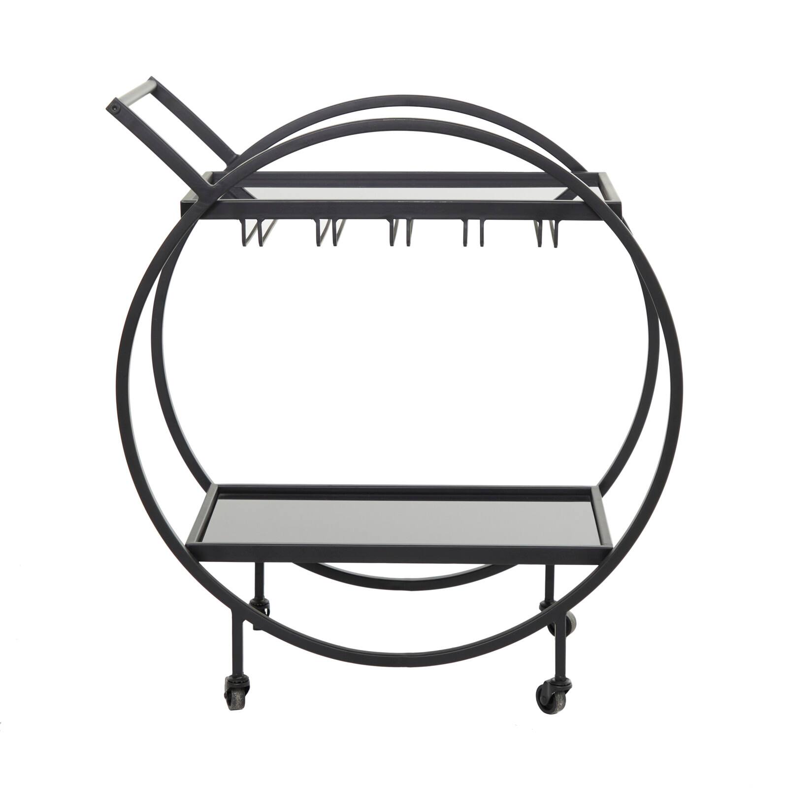 31&#x22; Metal Contemporary Bar Cart