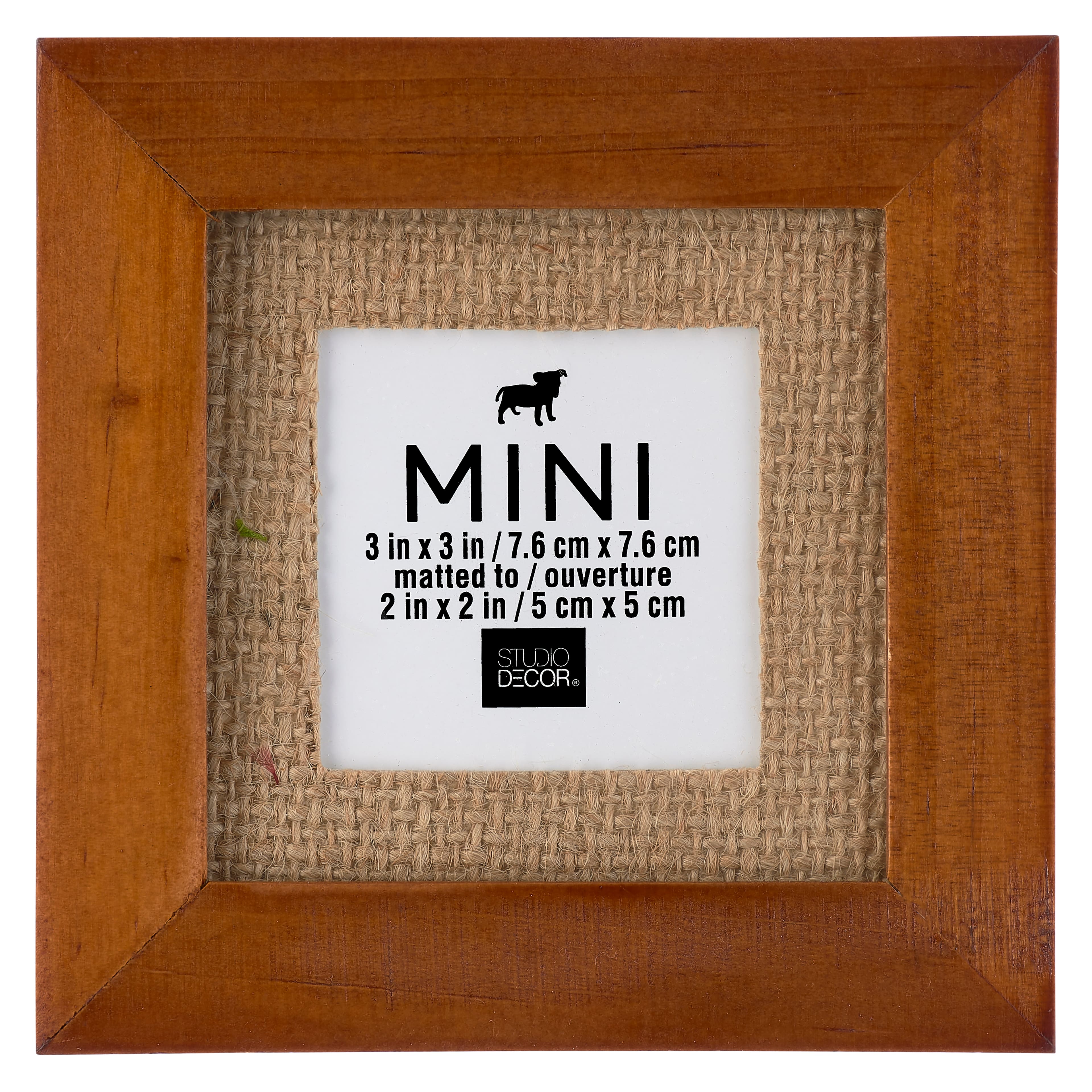 24 Pack: Mini Walnut Frame with Burlap Mat by Studio Décor®