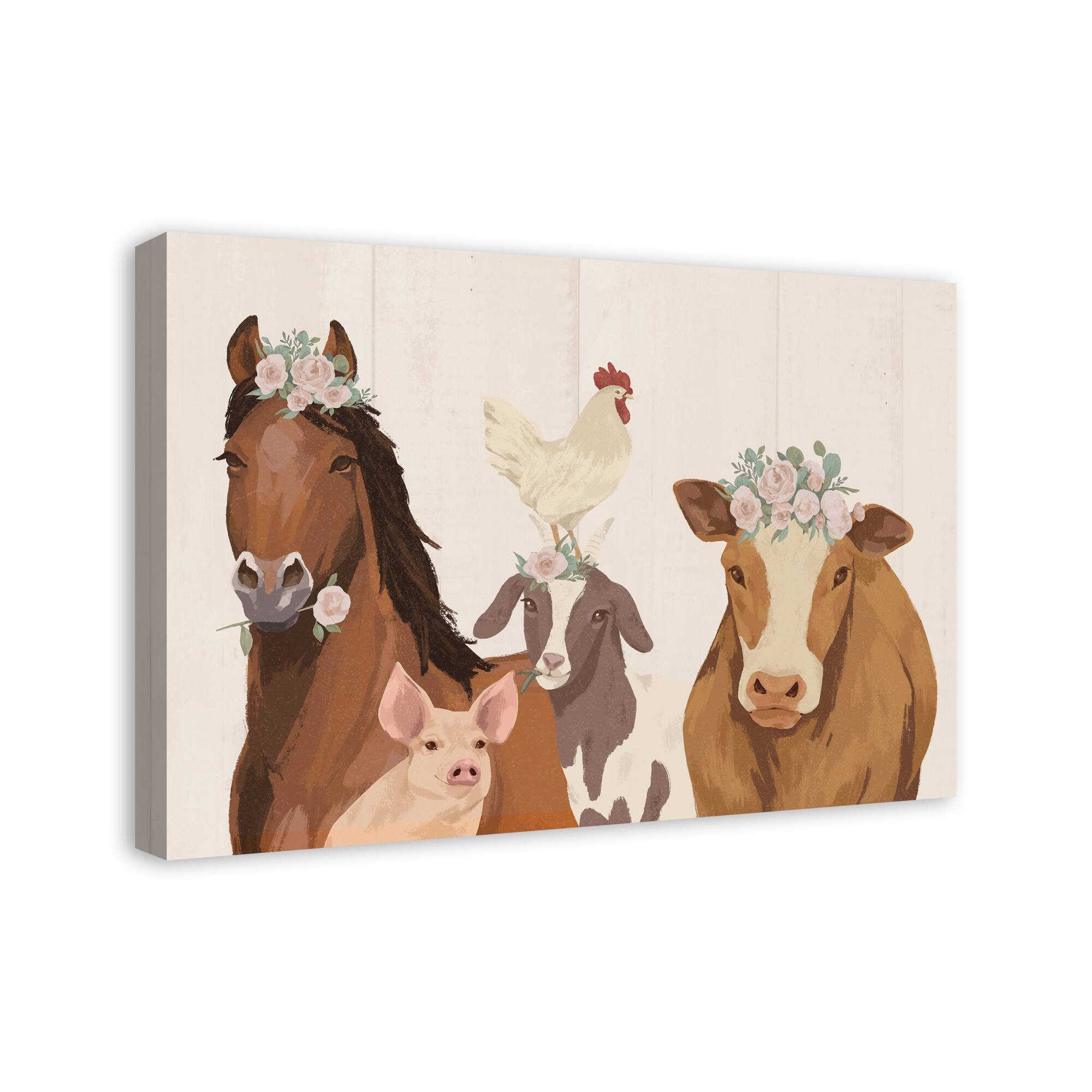Farm Animal Family 20&#x22; x 30&#x22; Canvas Wall Art