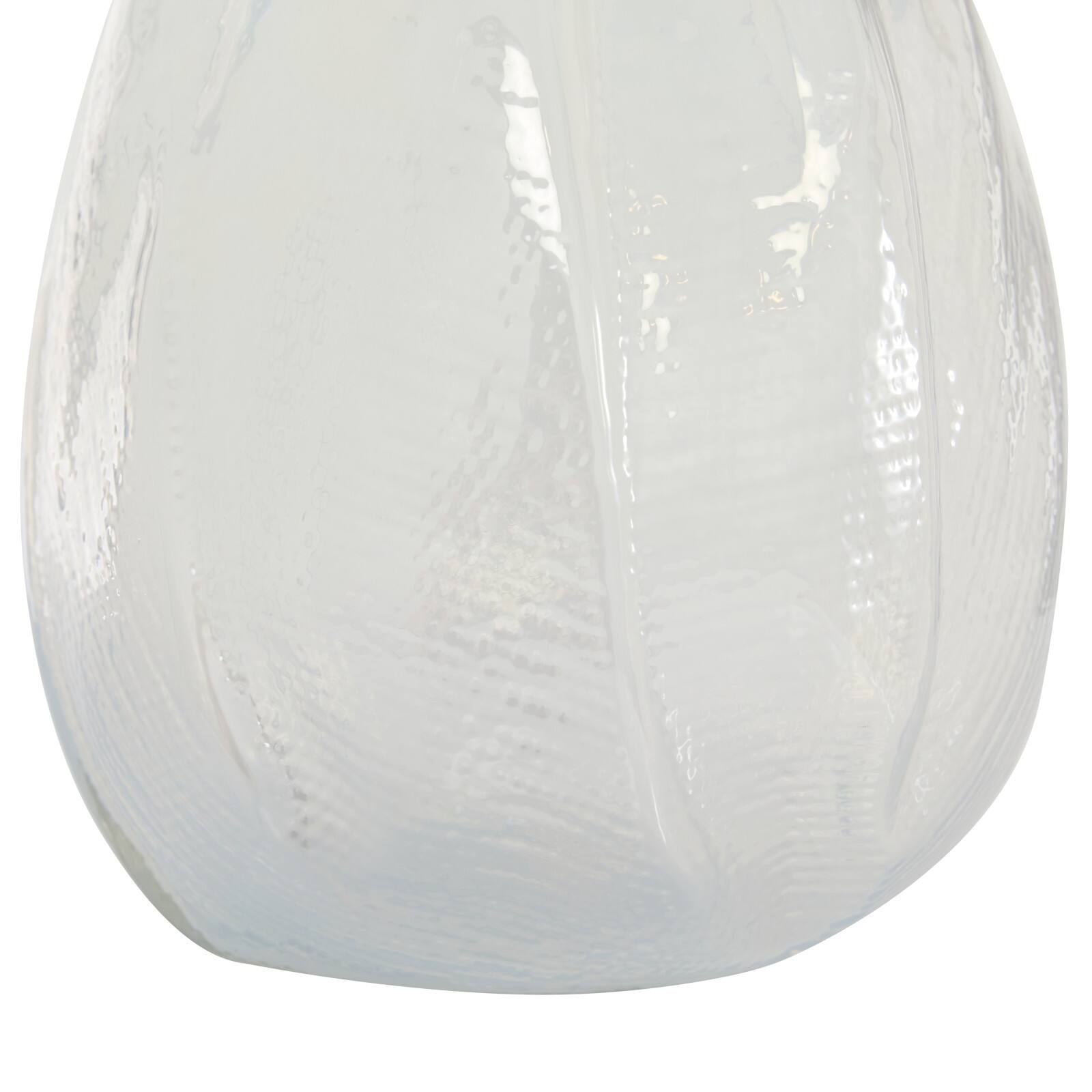 16&#x22; White Contemporary Glass Vase