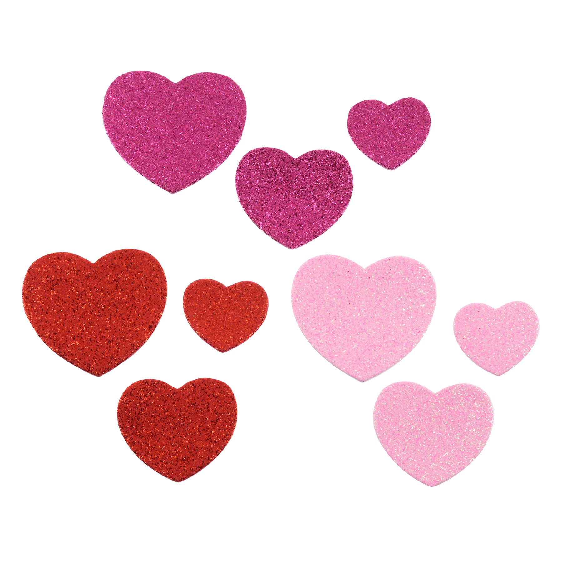 Autocollants en mousse en forme de cœur roses et rouges à paillettes de la  Saint-Valentin de Creatology, 120 unités
