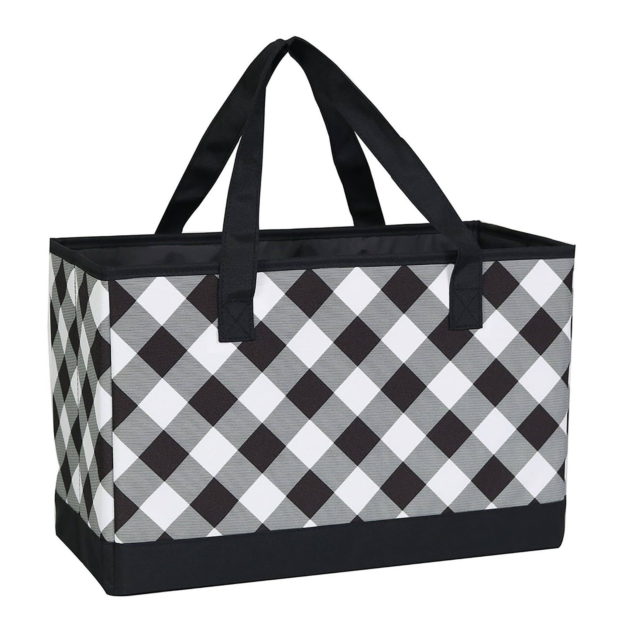 Everything Mary Black & White Check Collapsible Tote