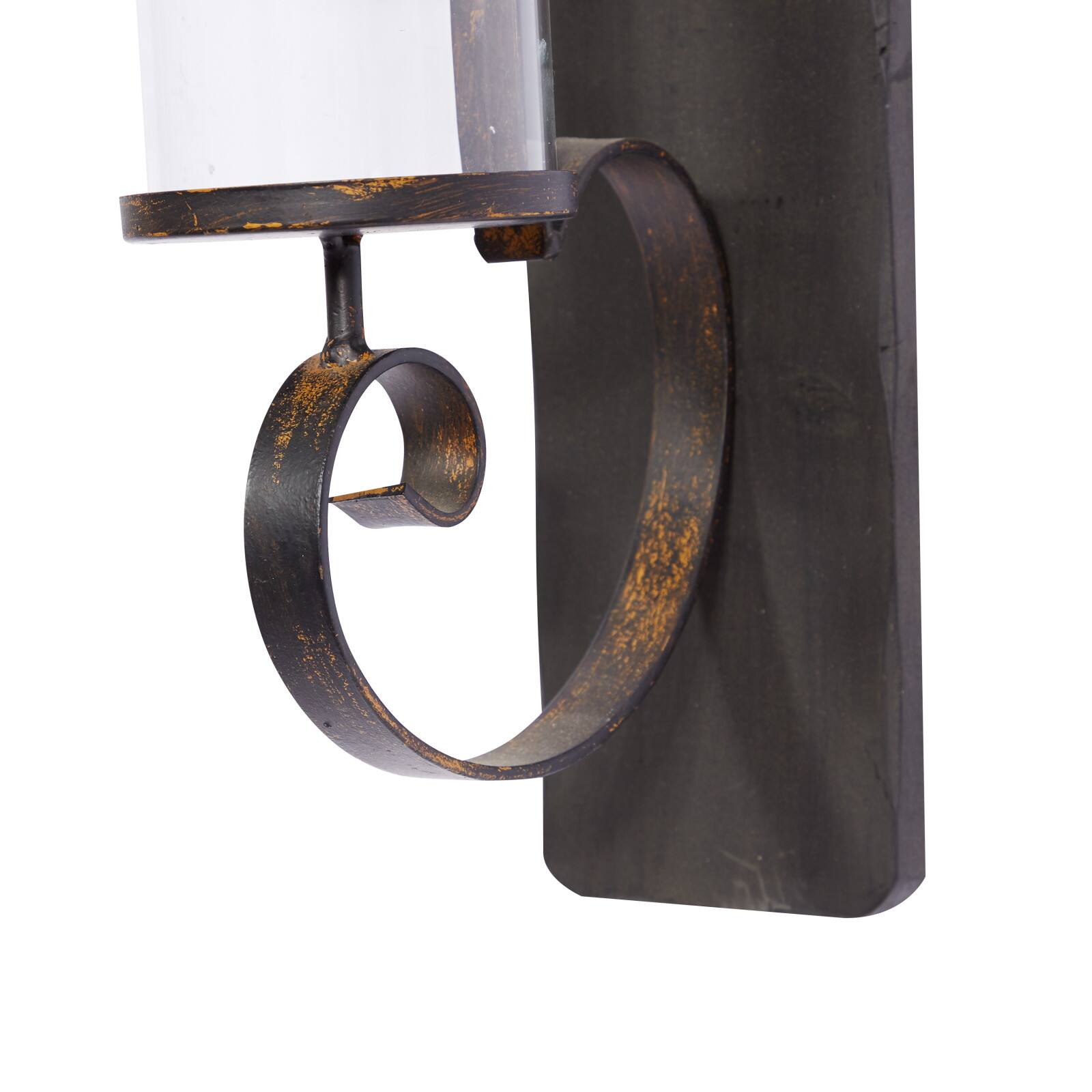 Black Iron Rustic Candle Wall Sconce, 36" x 8" x 5"