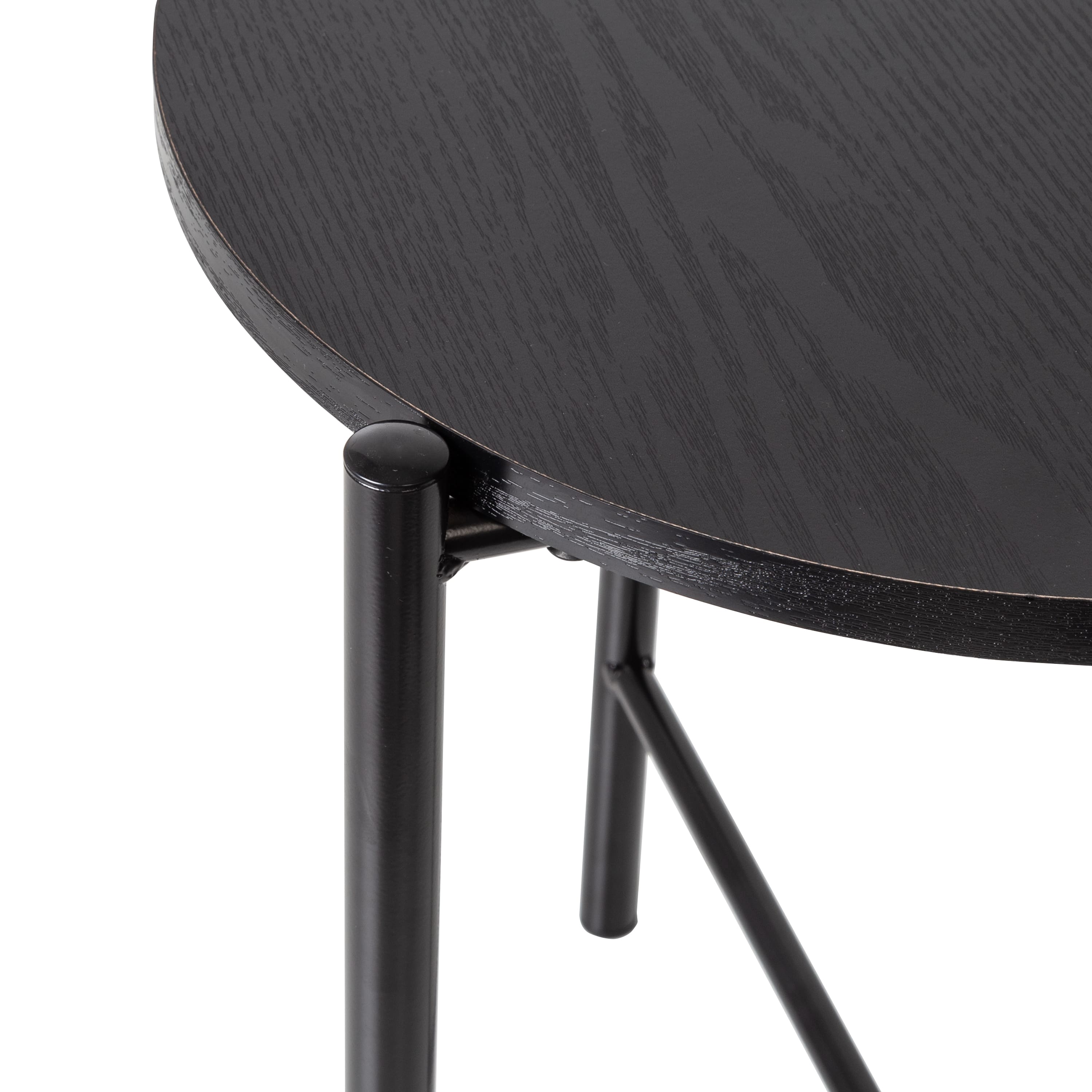 6 Pack: Honey Can Do 18&#x22; Black Round Side Table with T-Pattern Base