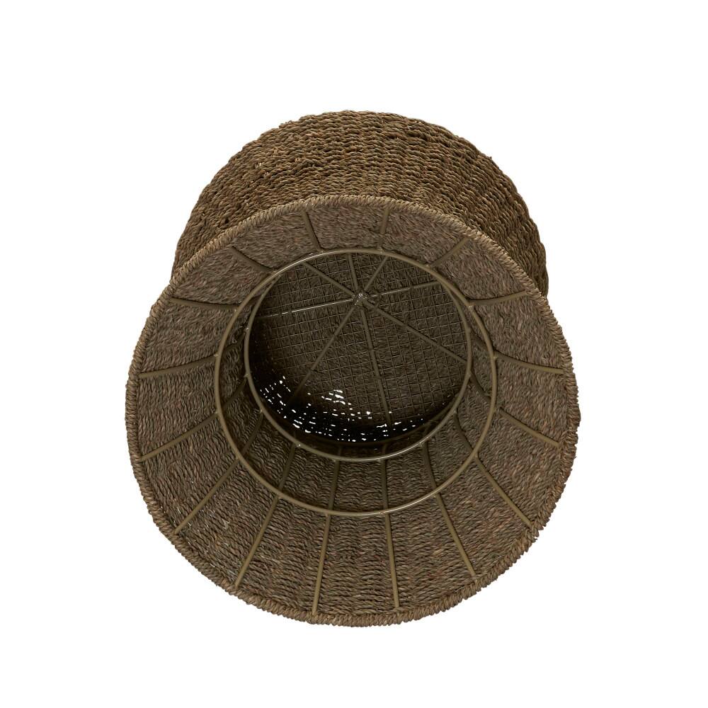 Household Essentials 21" Woven Seagrass Hourglass End Table