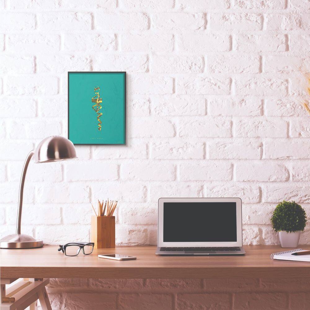 Stupell Industries Lady Gaga Minimalist Illustration Black Framed Wall Art