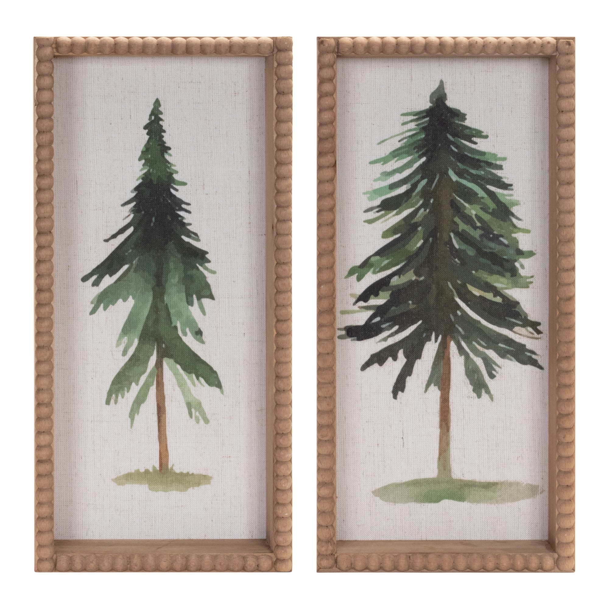 15.75in Framed Pine Tree Plaque Set