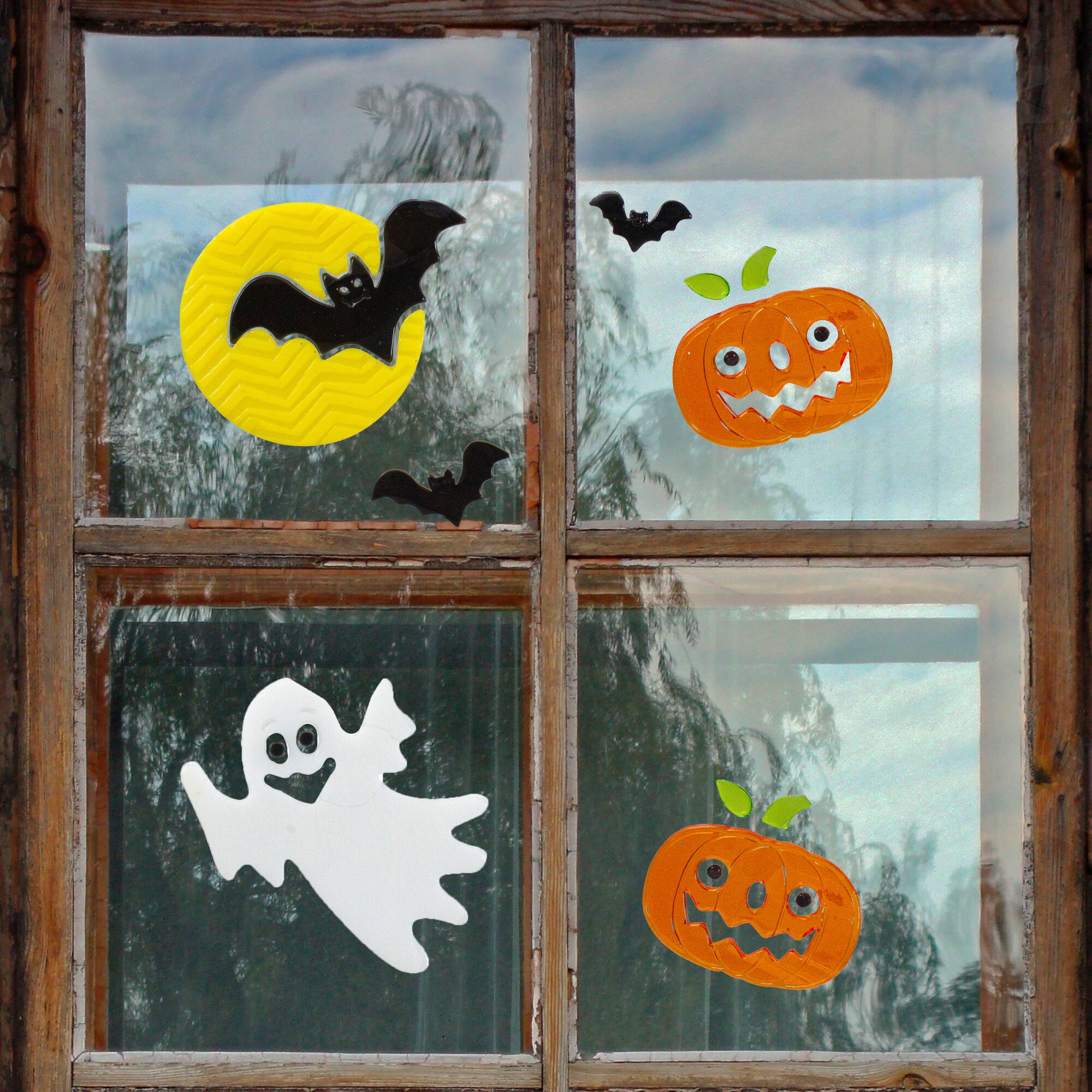 Ghost & Pumpkin Halloween Gel Window Clings