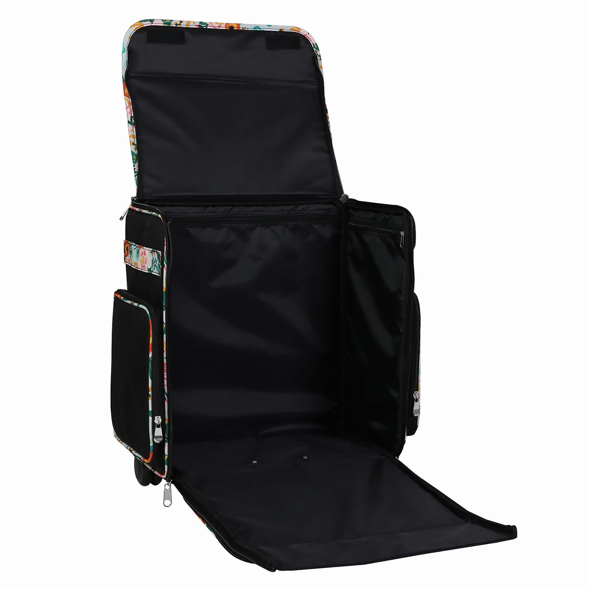 Everything Mary Black & Floral Rolling Scrapbook Travel Case