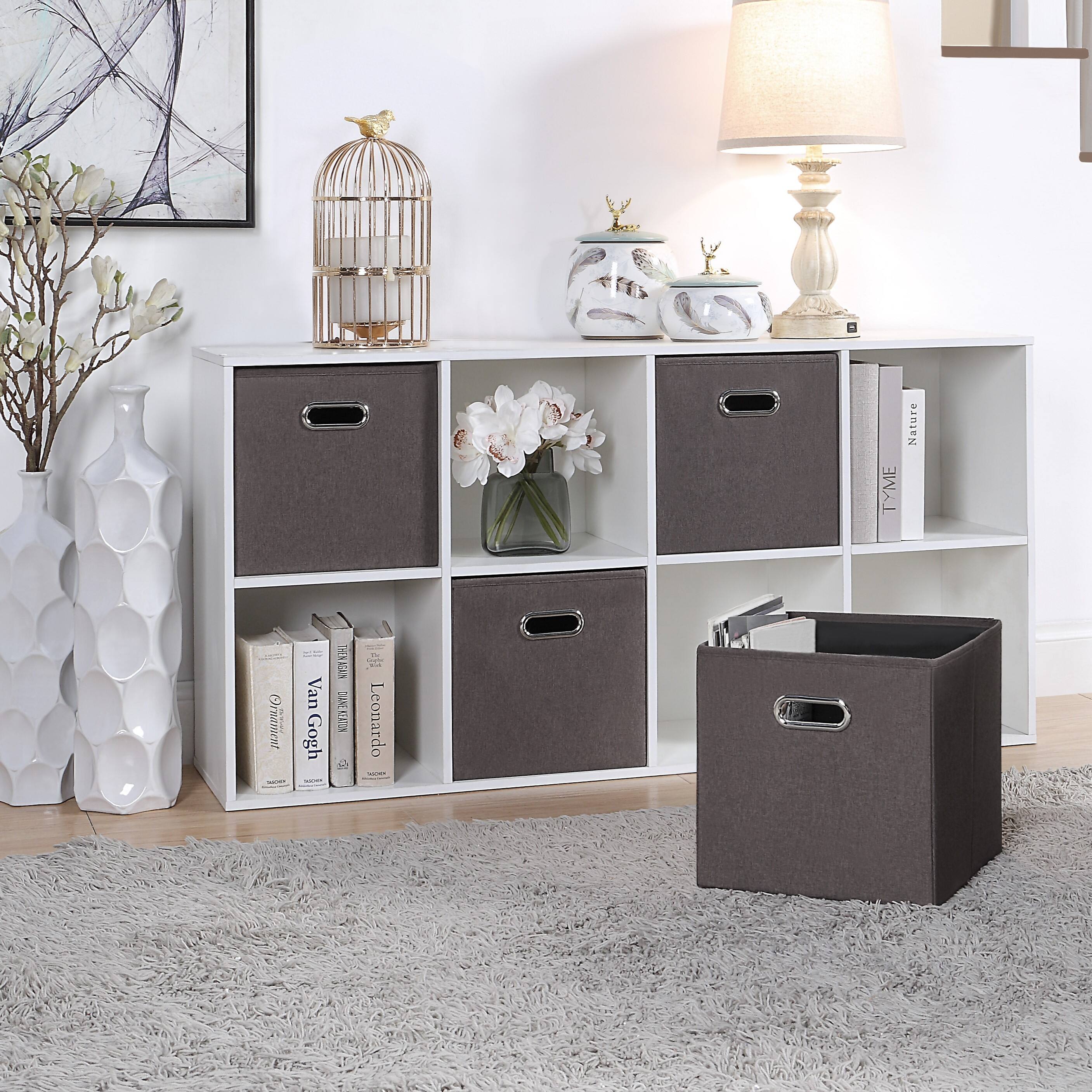SunnyPoint Brown Foldable Storage Basket Bins, 4ct.