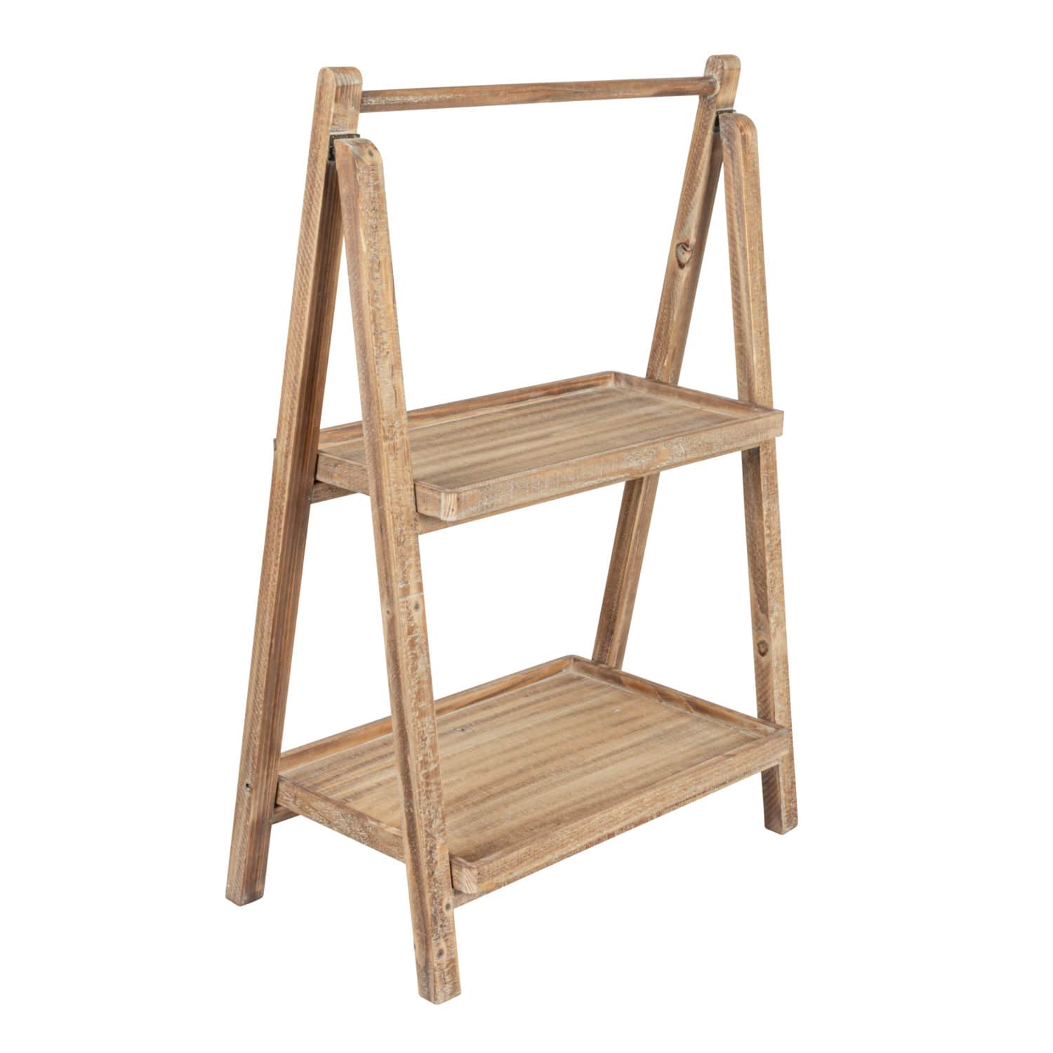 Hello Honey&#xAE; 3ft. 2-Tier Natural Wood Folding Storage Stand