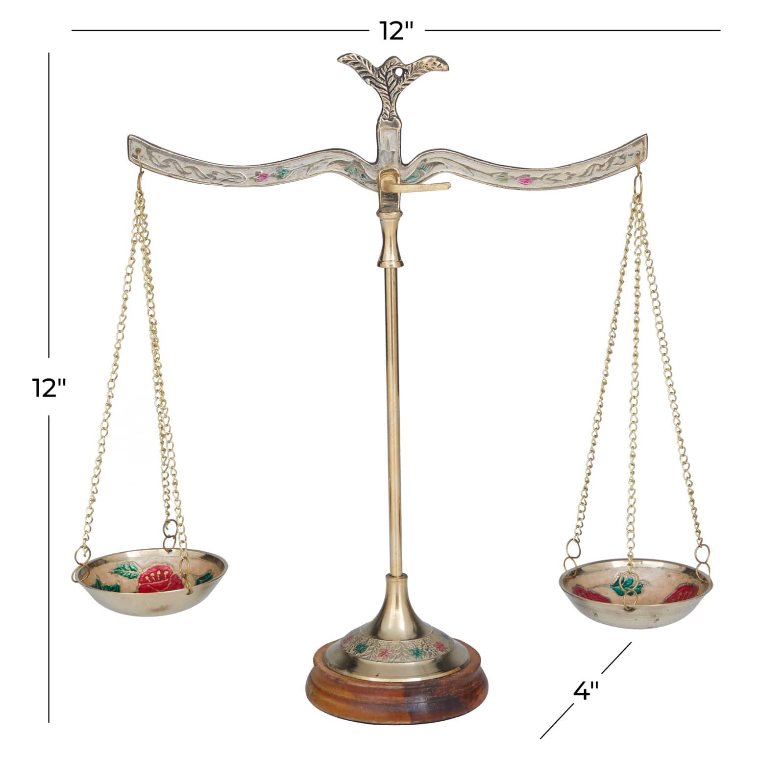 Gold Brass Traditional Scale, 12&#x22; x 12&#x22; x 4&#x22;