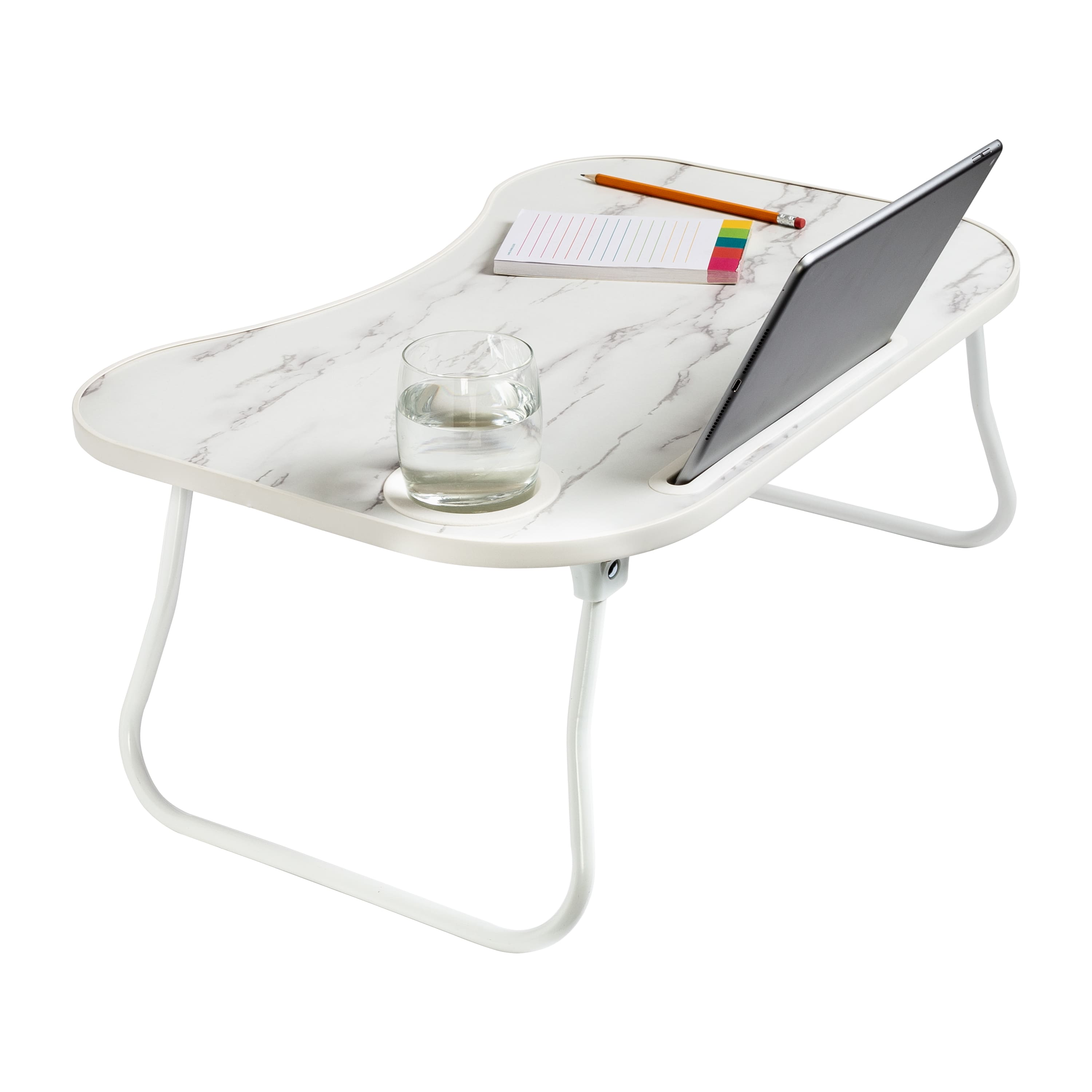 Honey Can Do White Marble Collapsible Folding Lap Desk