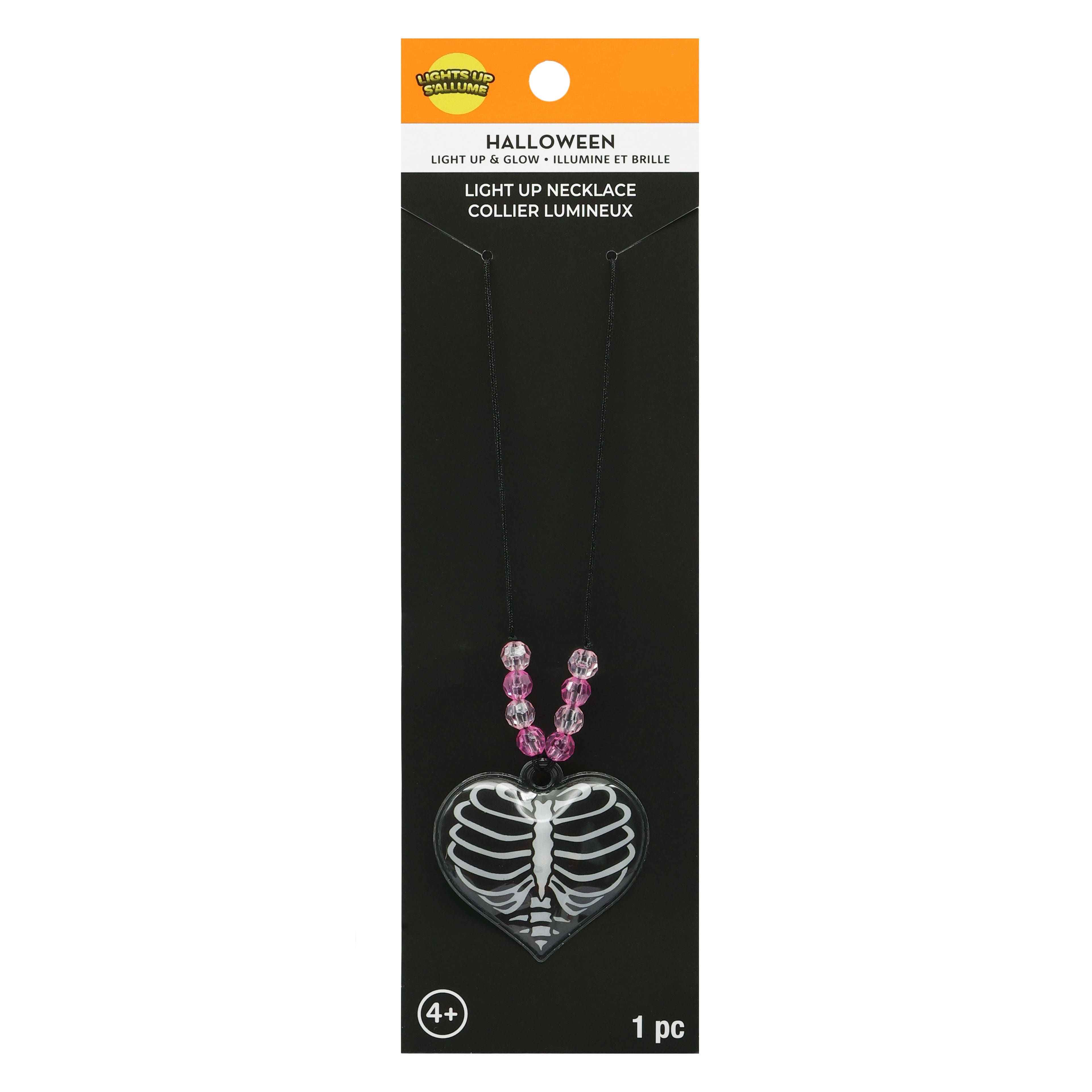 Skeleton Heart Light-Up Necklace