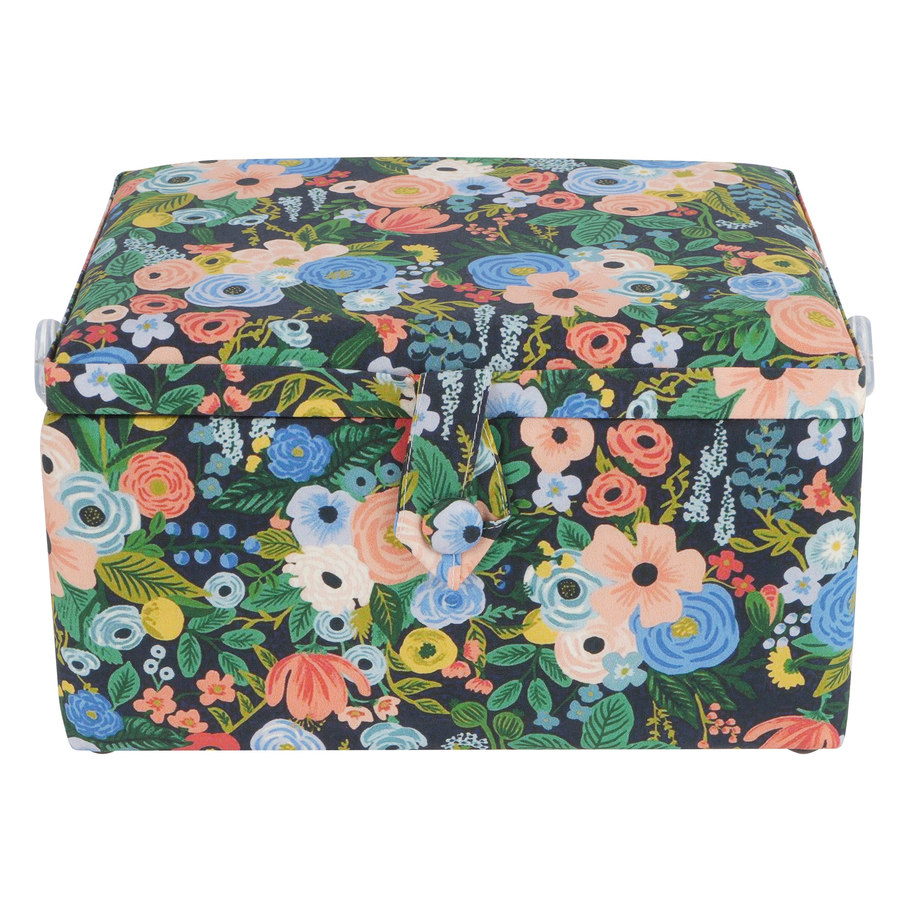 11.5&#x22; Blue Floral Sewing Basket by Loops &#x26; Threads&#xAE;