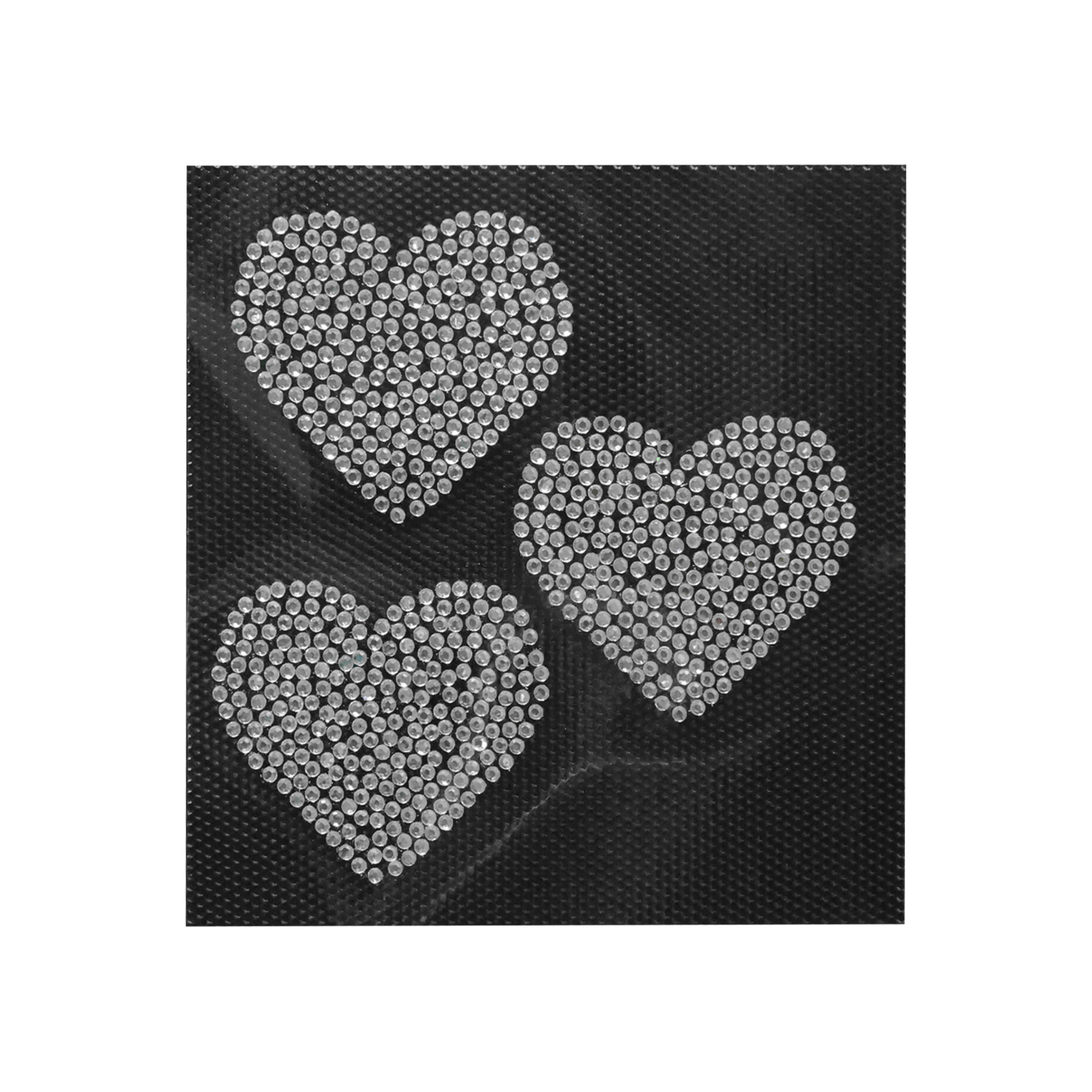 1.5&#x22; Rhinestone Heart Iron On Patches, 3ct. by Make Market&#xAE;