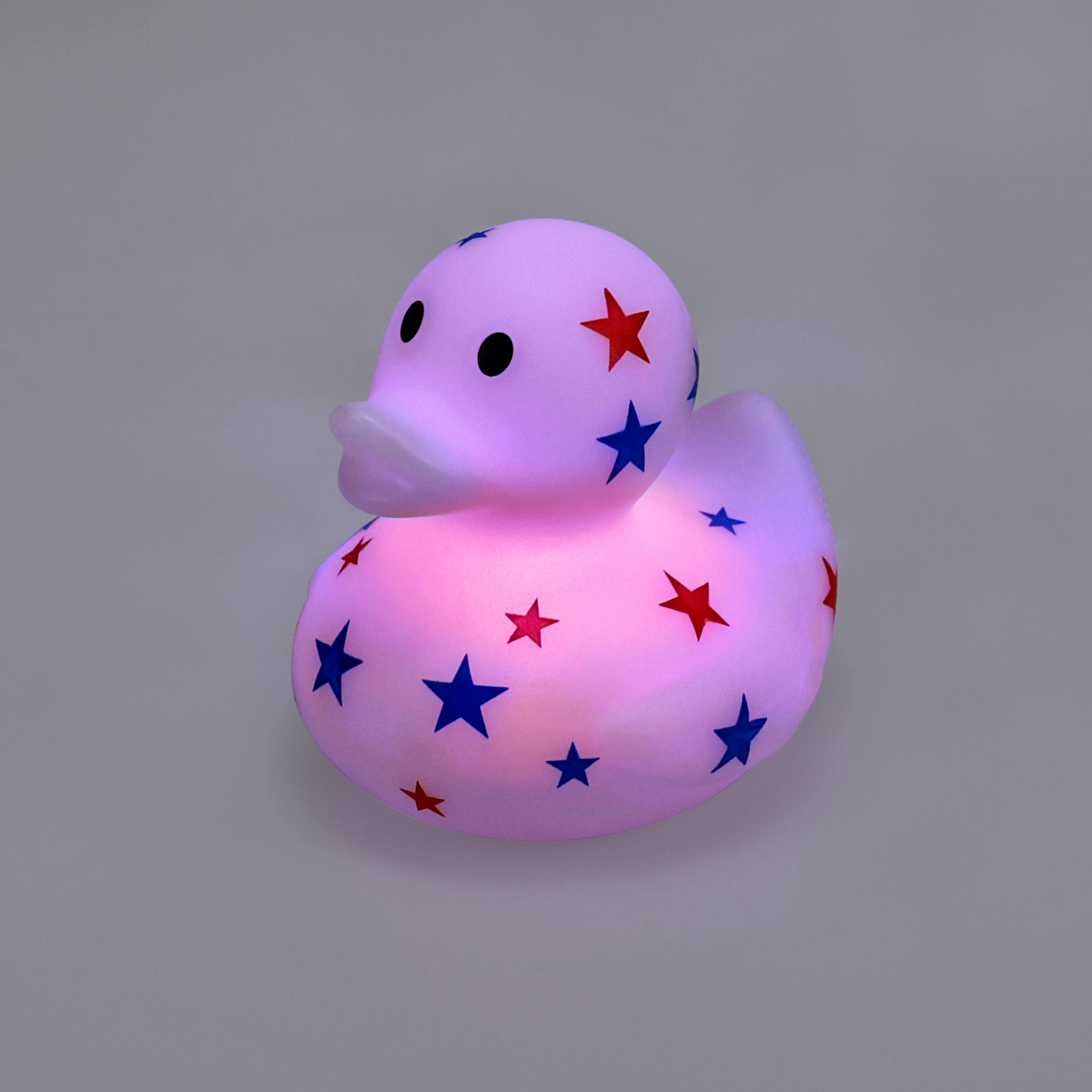 White with Red & Blue Stars Light-Up Rubber Duck by Creatology™