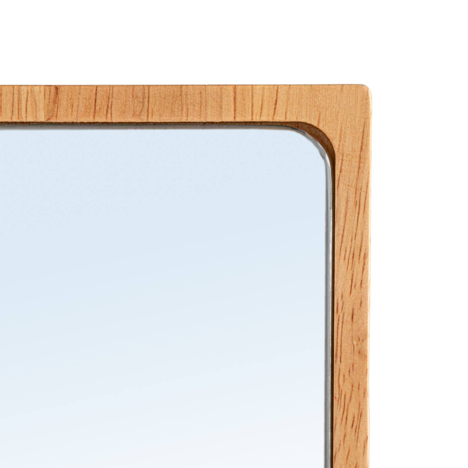 Hello Honey&#xAE; 9.75&#x22; Natural Rubberwood Reflections Desk Mirror