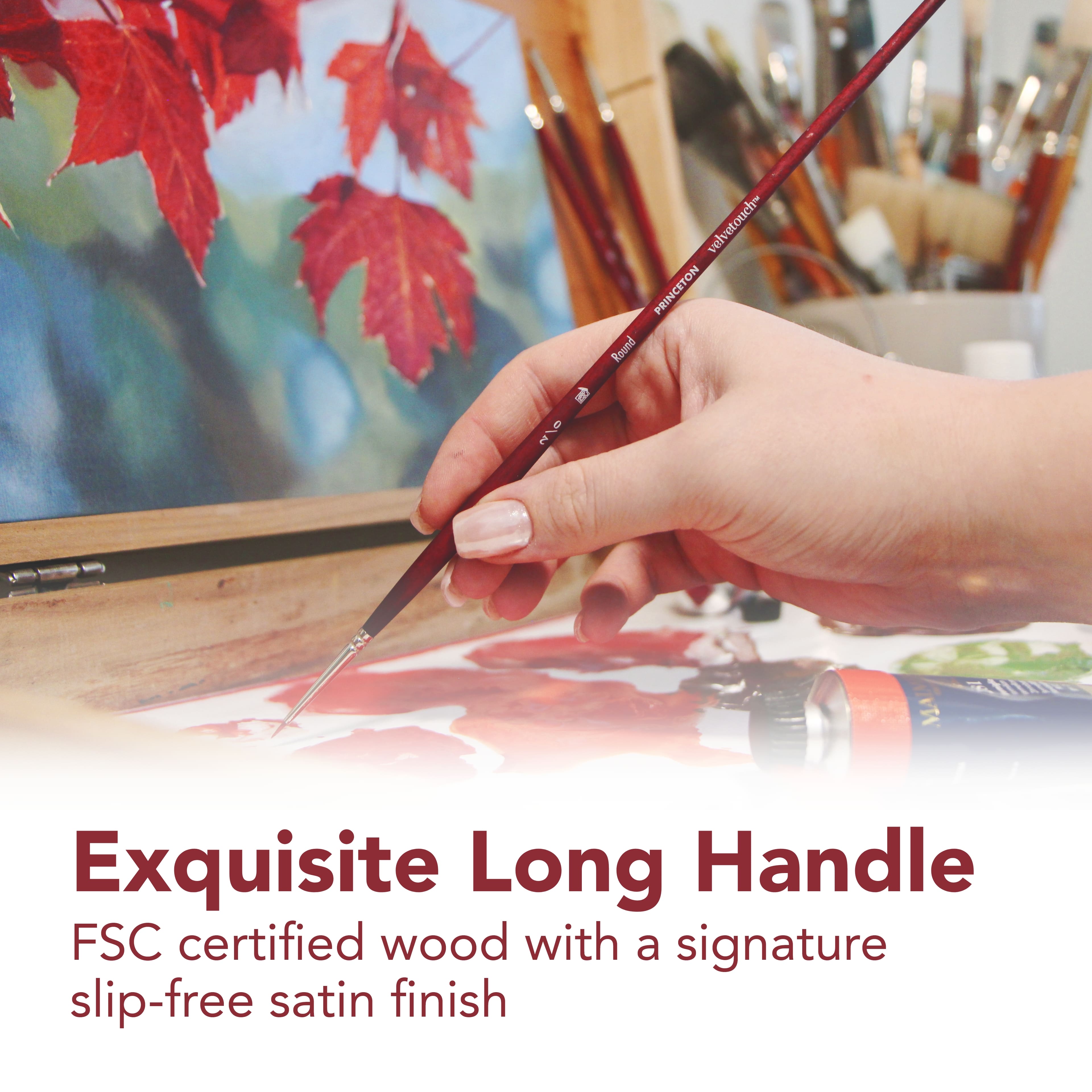 Princeton™ Velvetouch™ Series 3900 Long Handle Angle Bright Brush