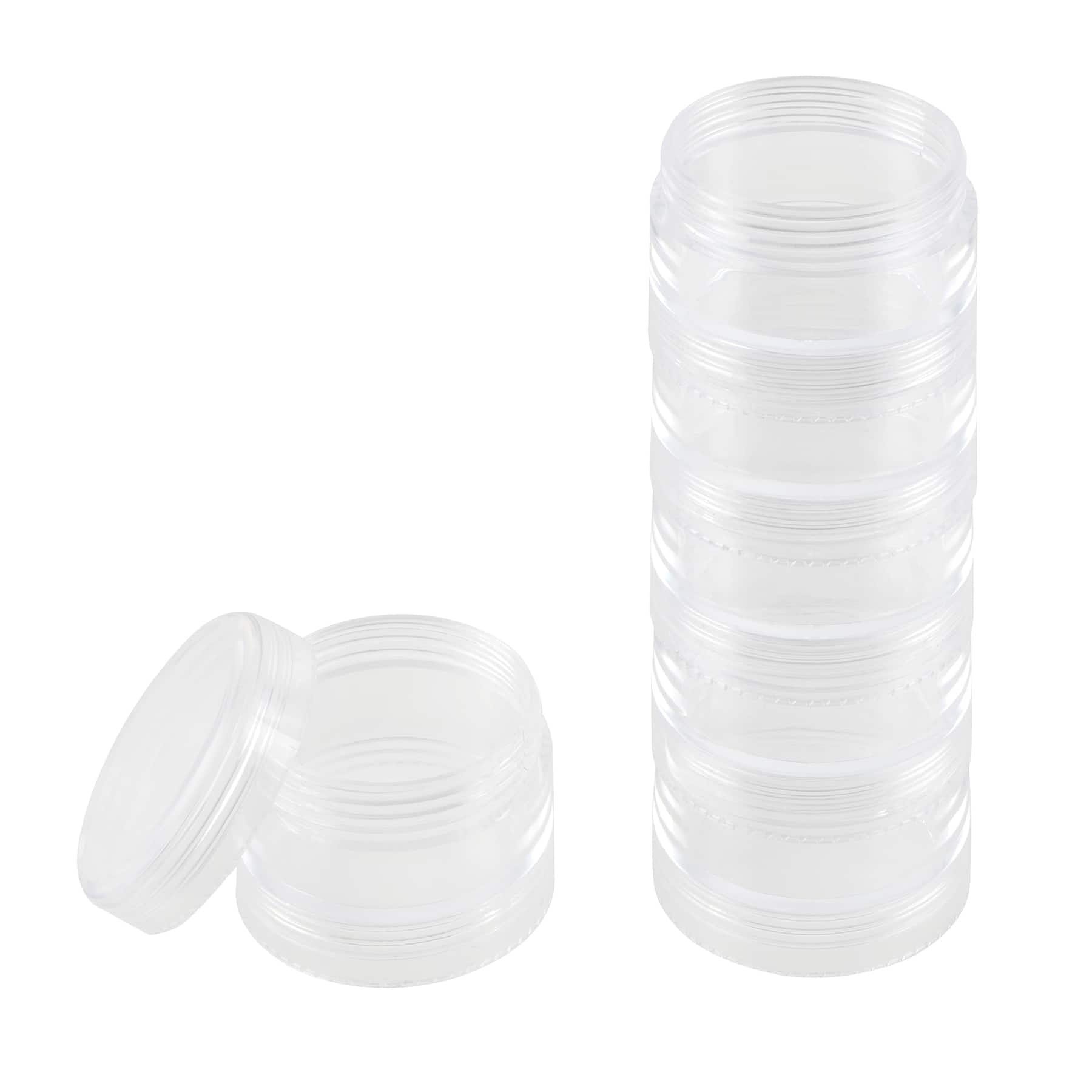 1.5" Clear 6-Container Round Bead Storage Stack by Bead Landing™